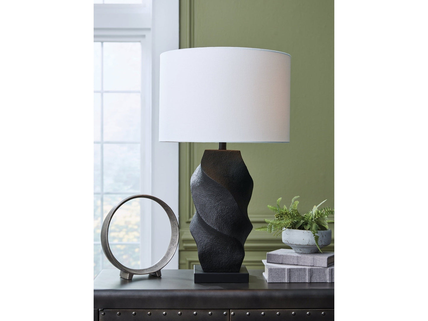 Amillion Black Poly Table Lamp- Viva Furn