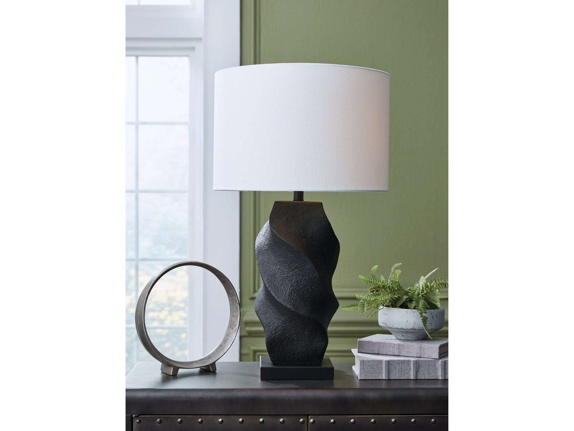 Amillion Black Poly Table Lamp- Viva Furn