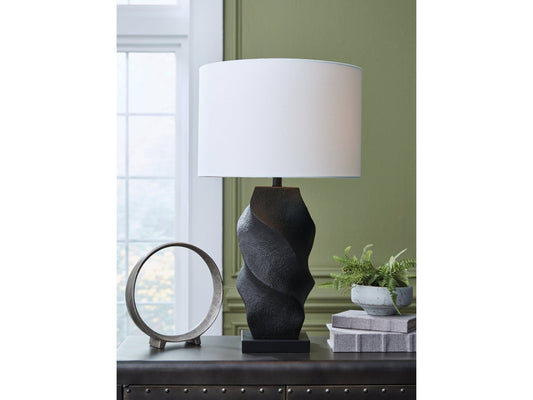 Amillion Black Poly Table Lamp- Viva Furn