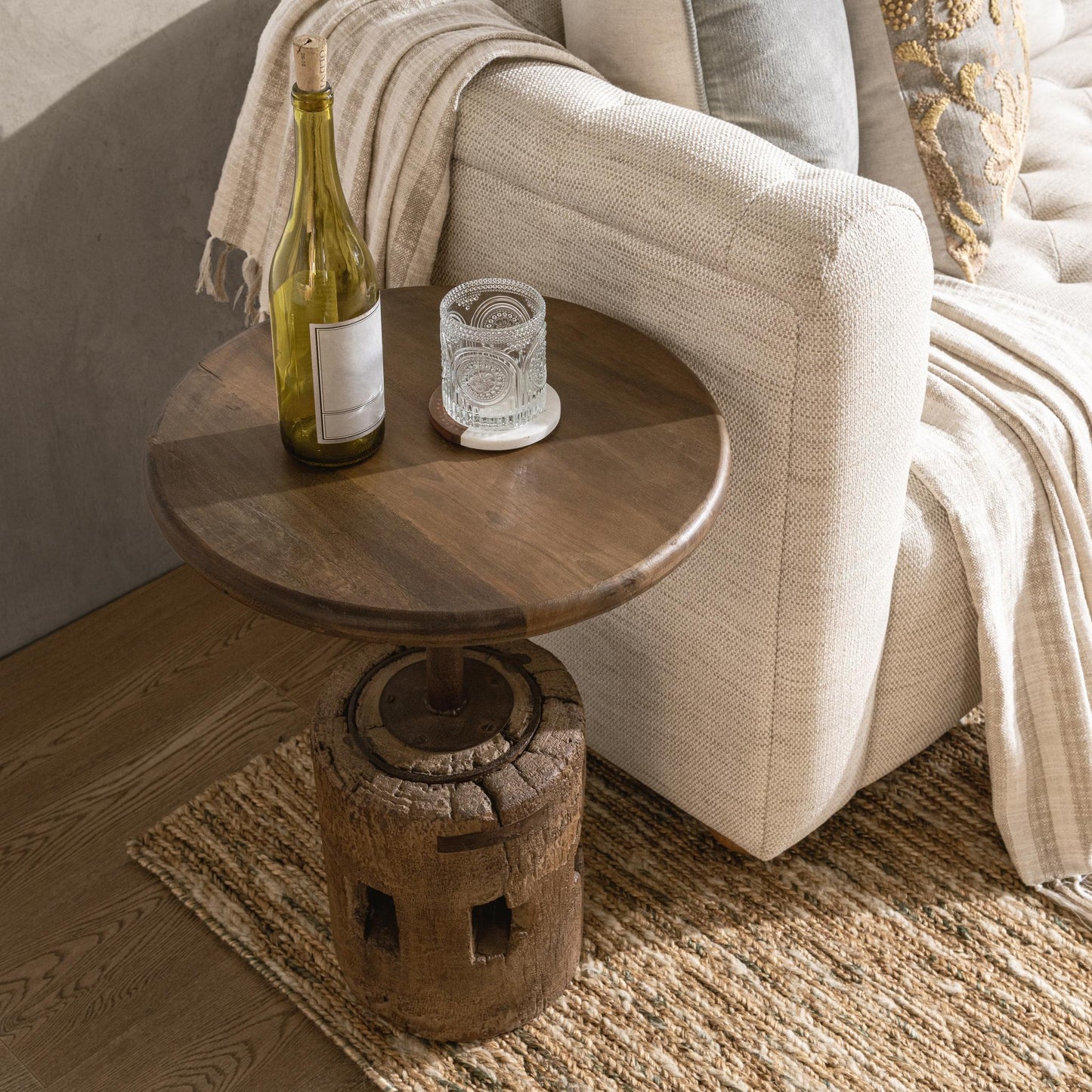Amira Natural Accent Table Large - Ornate Home