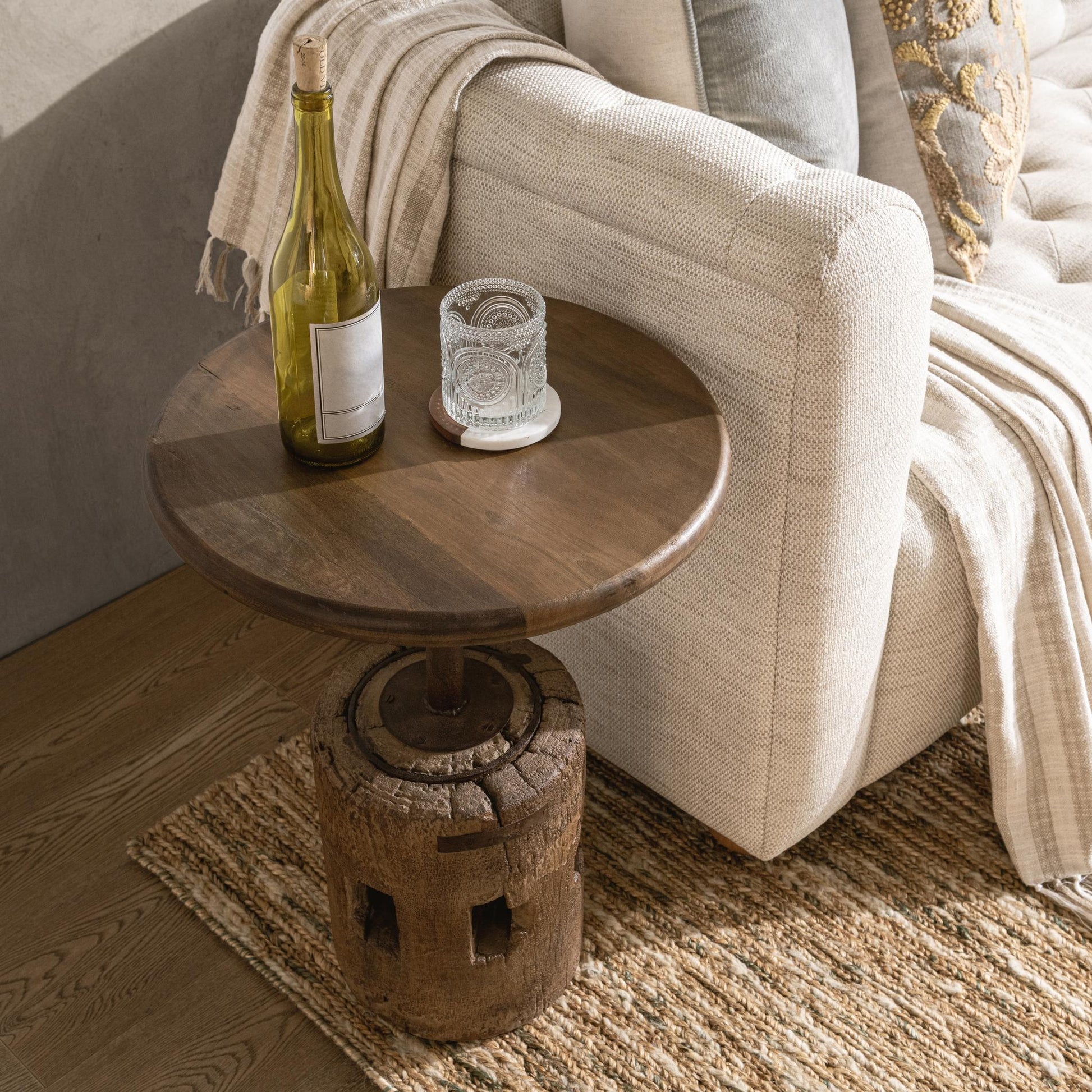 Amira Natural Accent Table Large - Ornate Home