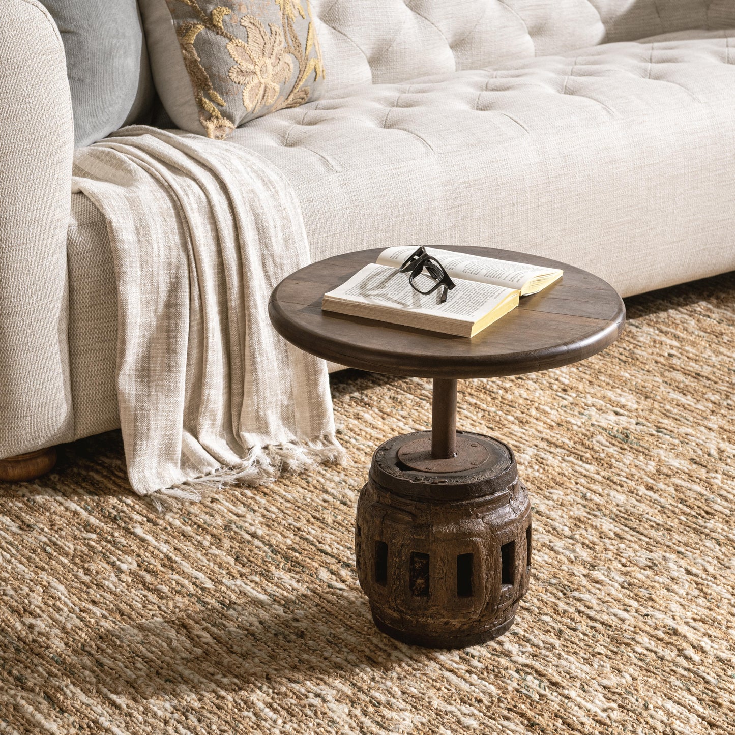 Amira Natural Accent Table Small - Ornate Home