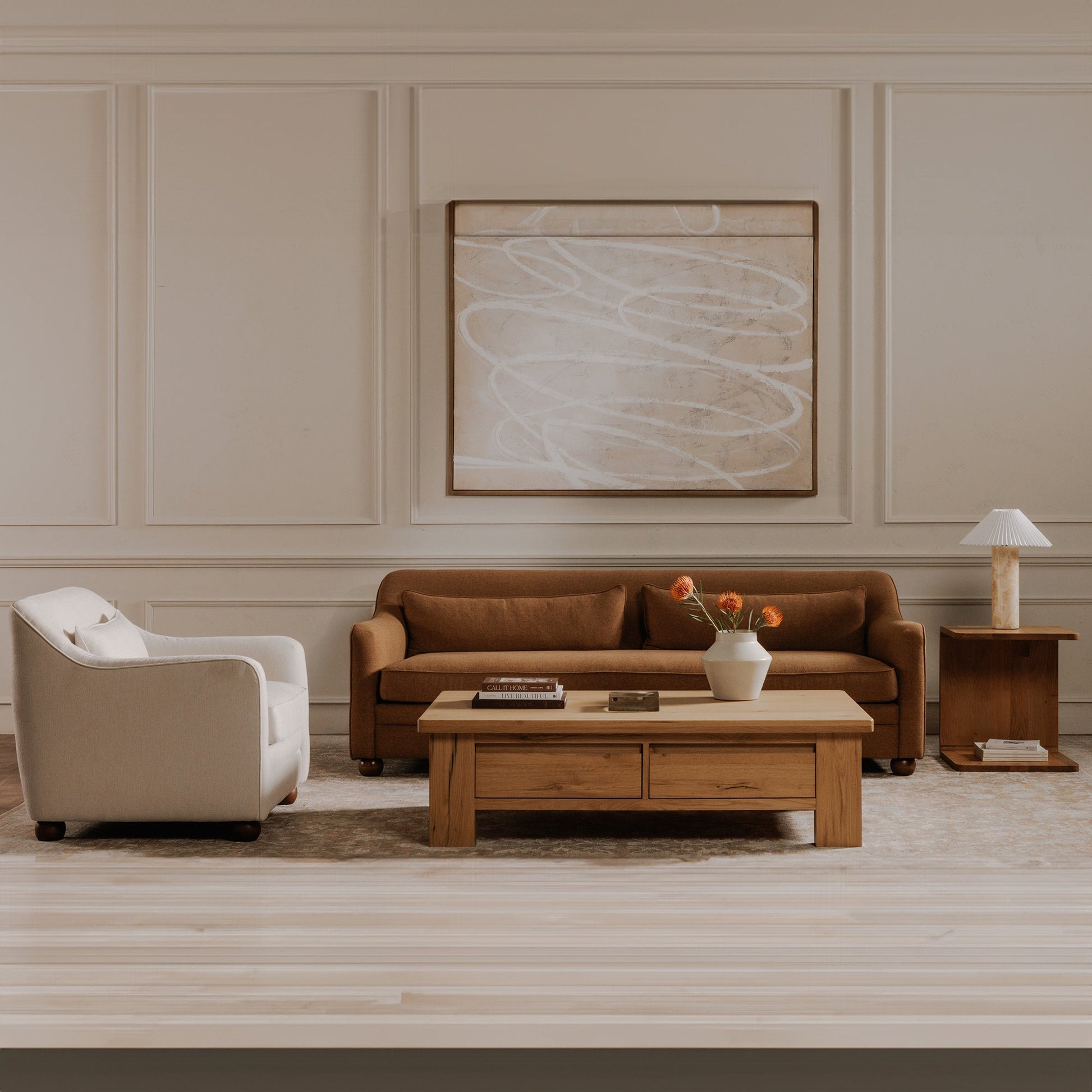 Amira Oat Accent Chair - Ornate Home