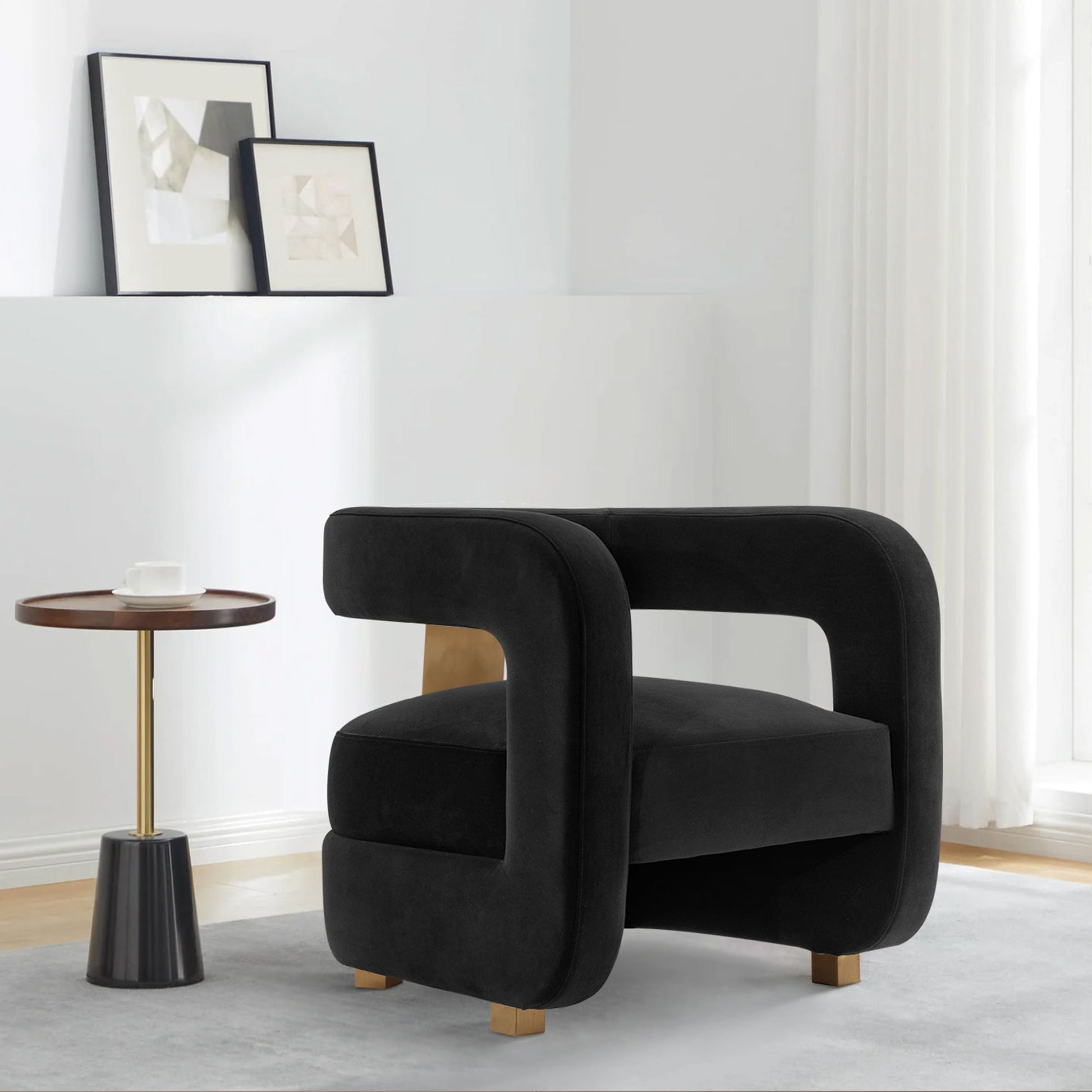 Amirah Accent Chair in Black - Ornate Home