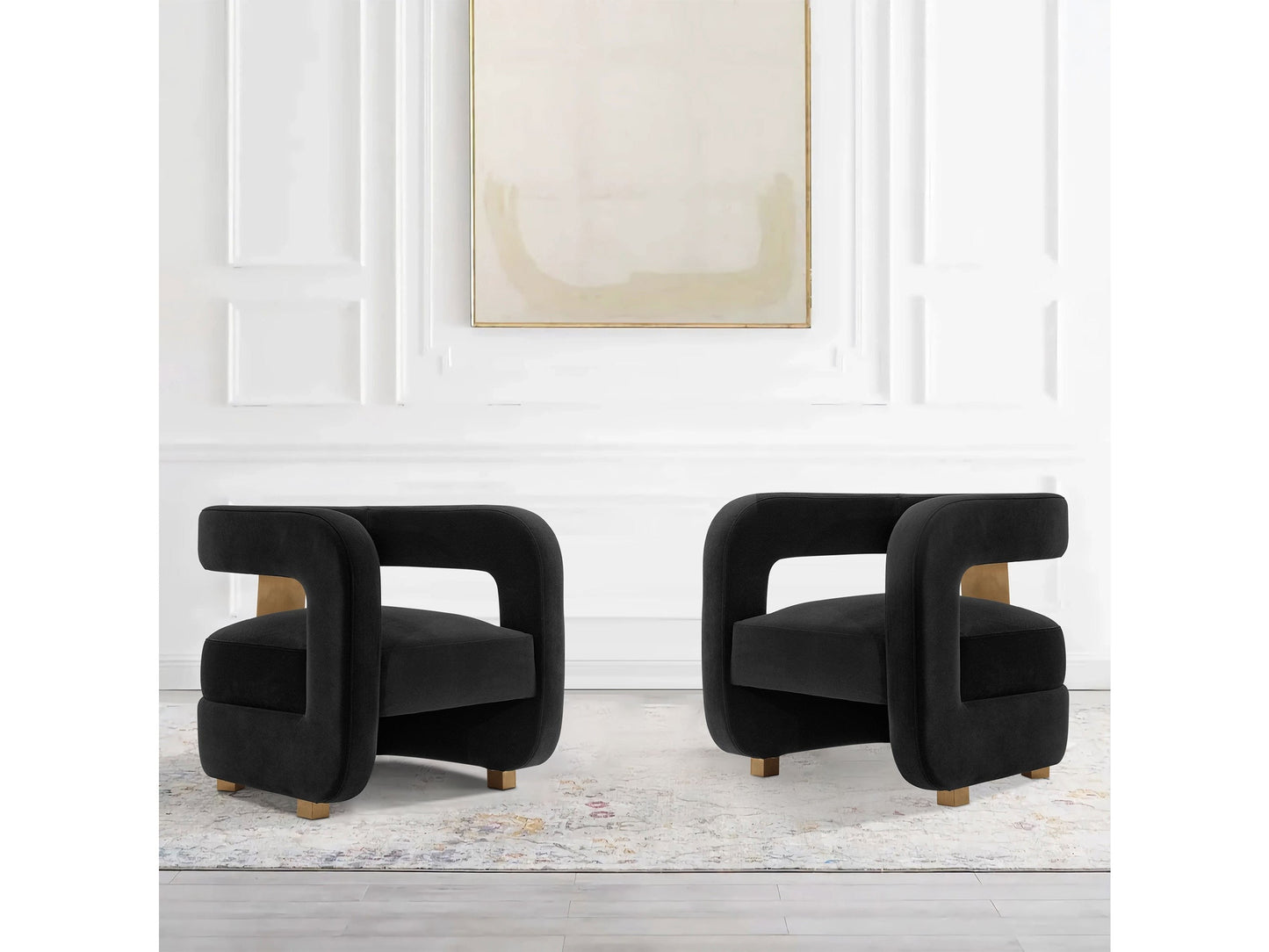 Amirah Accent Chair in Black (set of 2) - Ornate Home