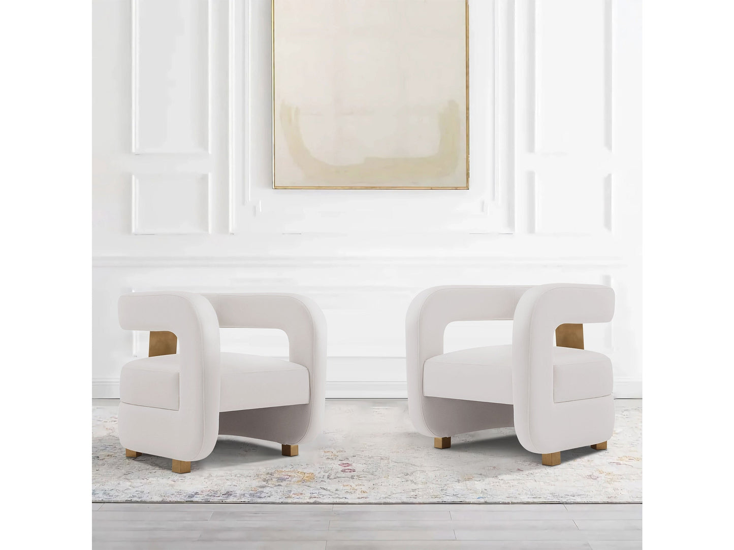 Amirah Accent Chair in White (set of 2) - Ornate Home