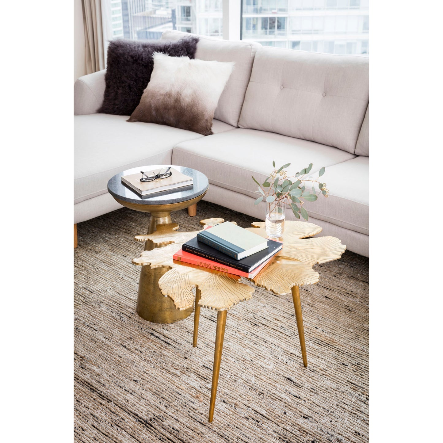 Amoeba Gold Side Table - Ornate Home