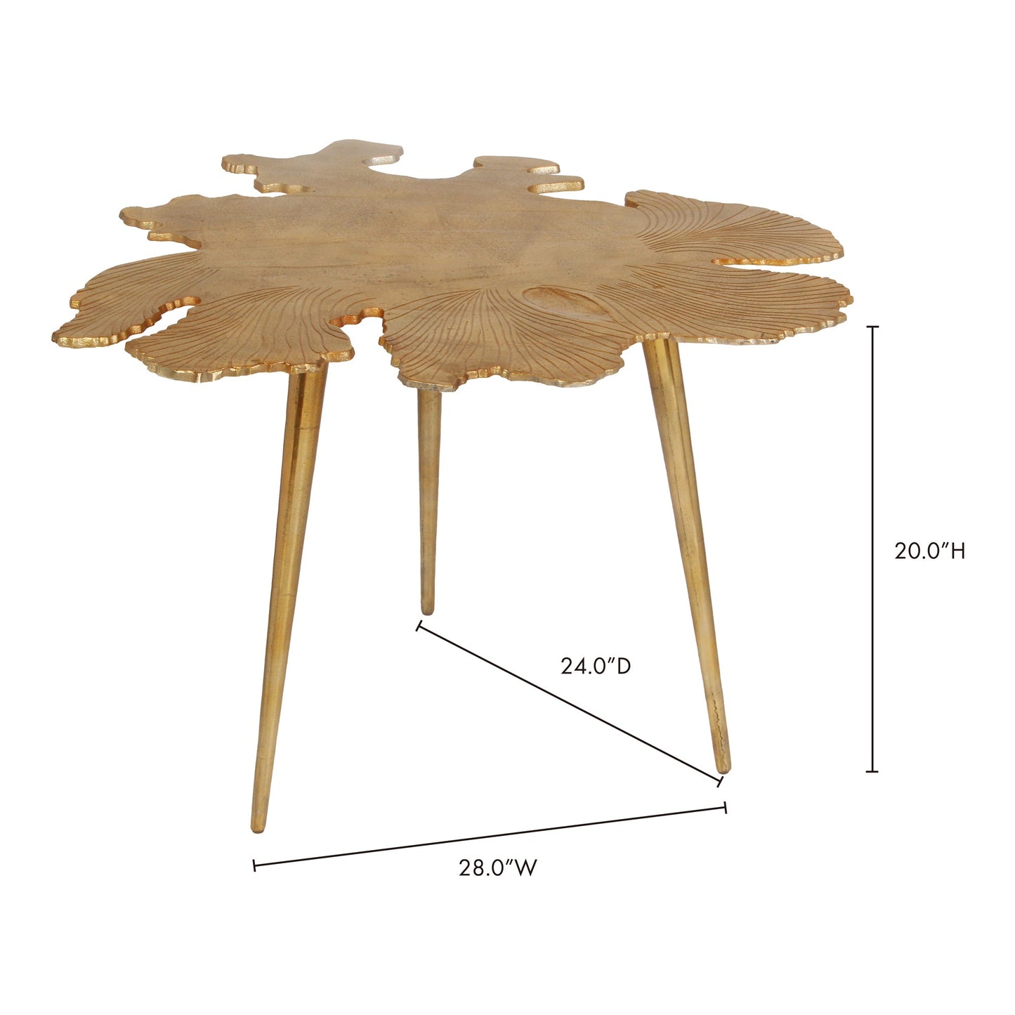 Amoeba Gold Side Table - Ornate Home