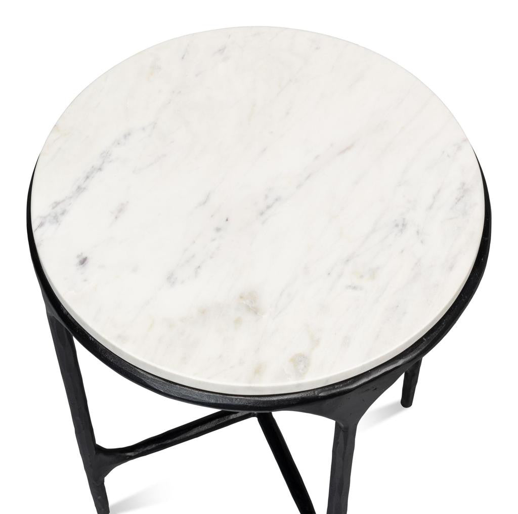 Anapa White Round End Table - Ornate Home