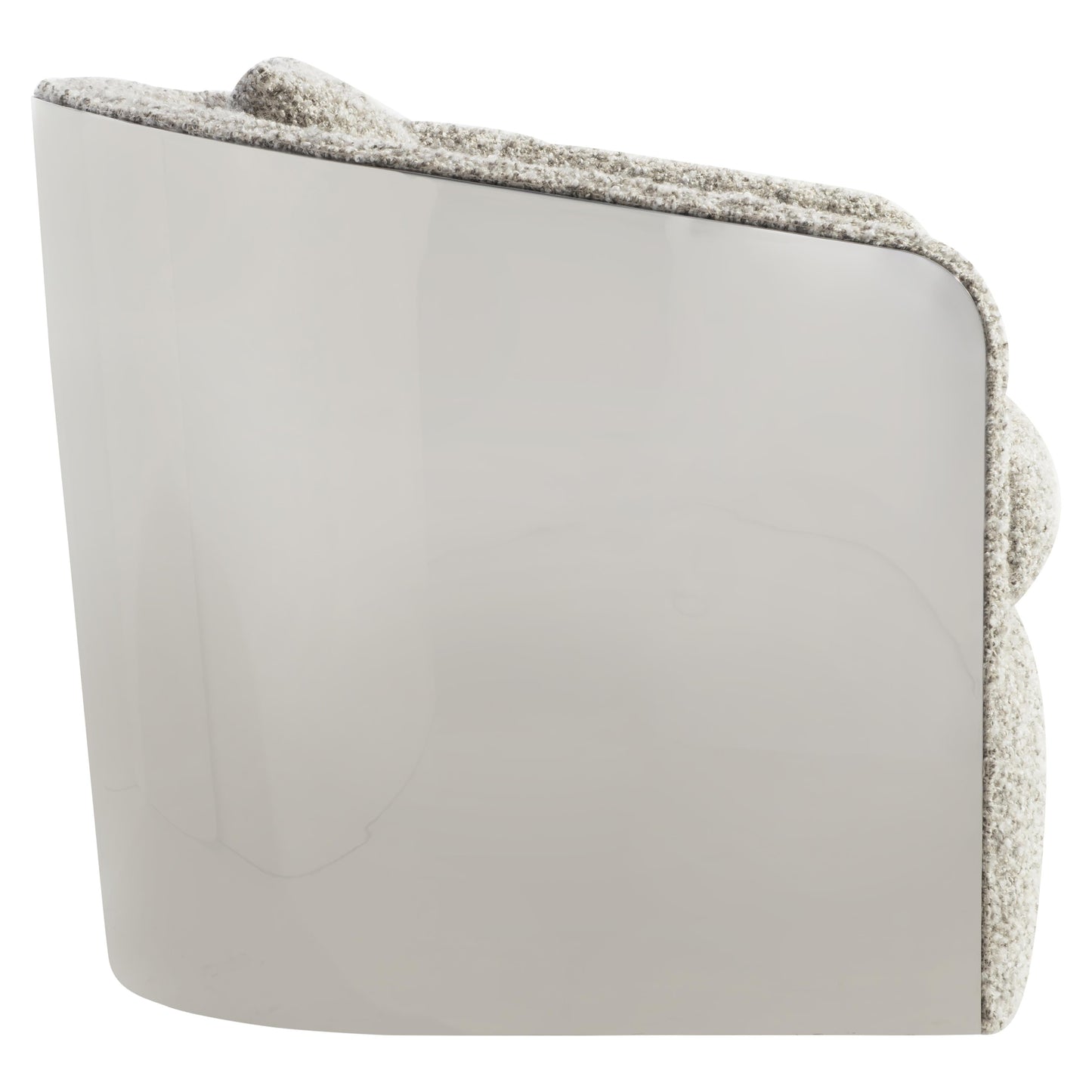 Anastasia Grey/Polished Stainless Steel Fabric Swivel Chair - Ornate Home