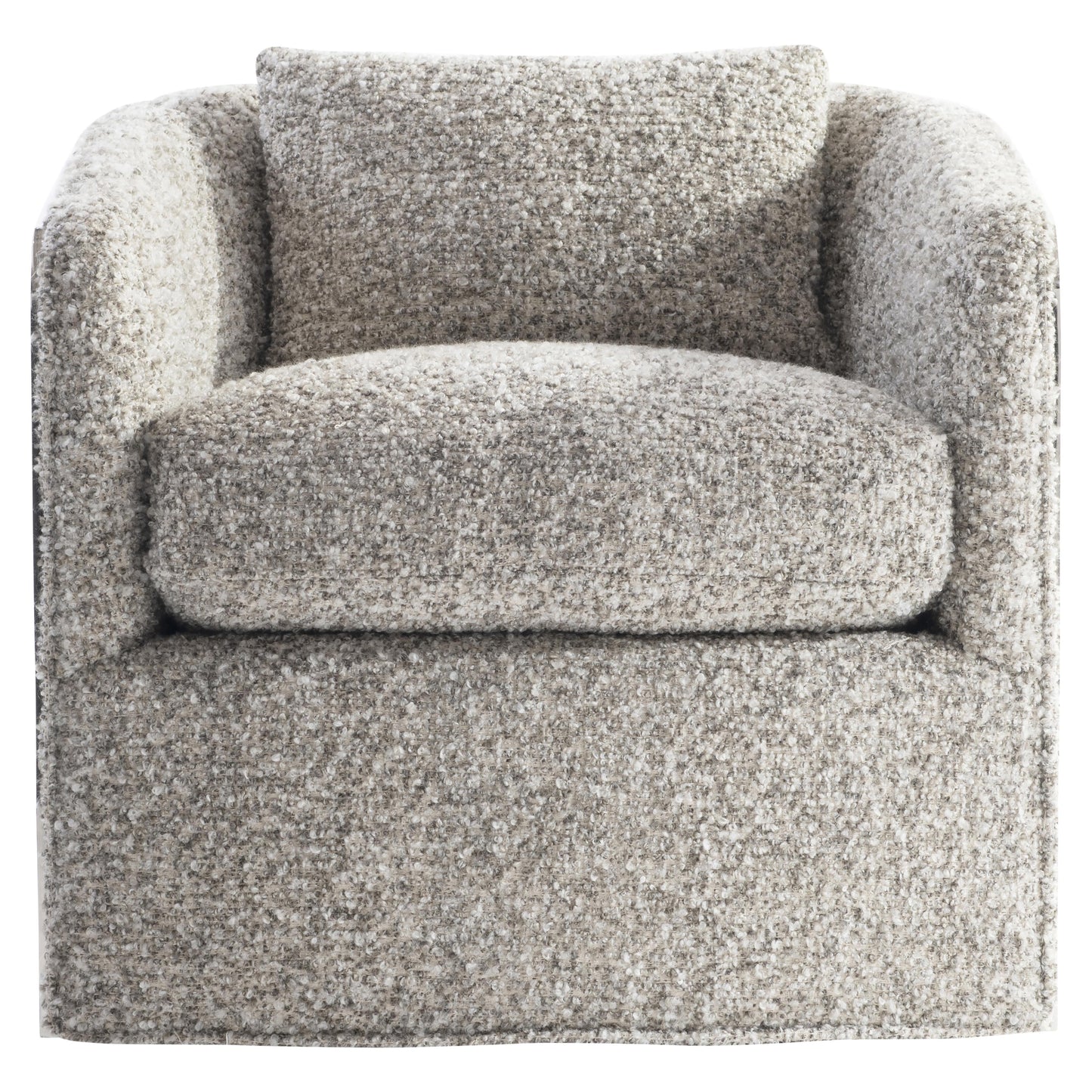 Anastasia Grey/Polished Stainless Steel Fabric Swivel Chair - Ornate Home