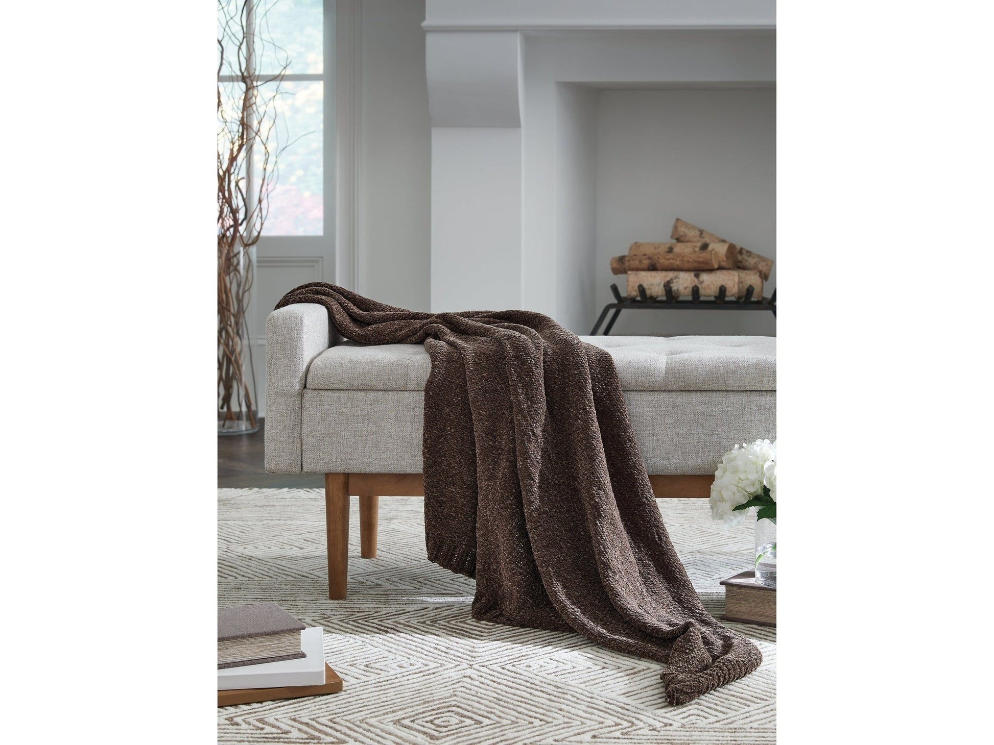 Anawood Brown Throw (Set of 3)- Viva Furn
