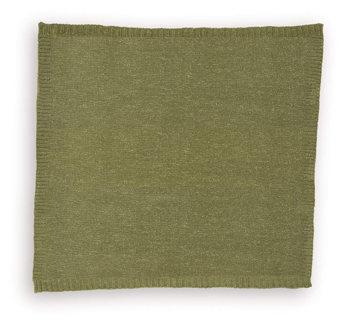Anawood Olive Green Throw (Set of 3)- Viva Furn