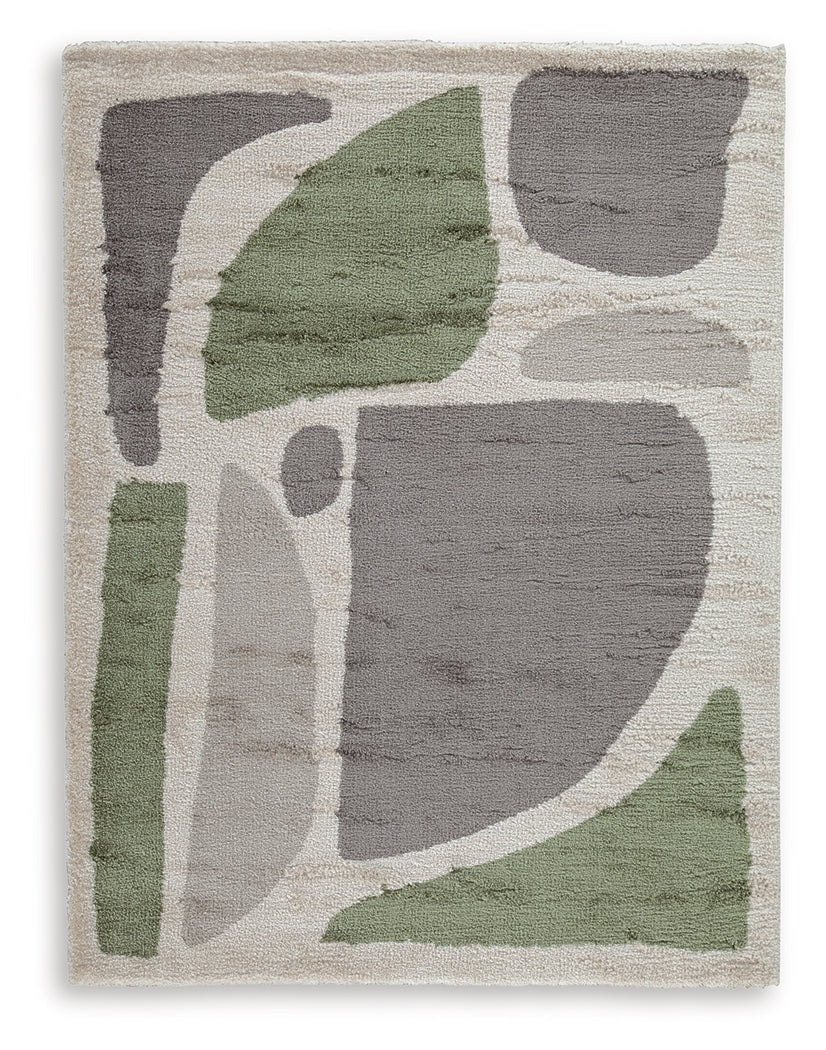 Anburgh Green/Gray/Ivory Large Rug- Viva Furn