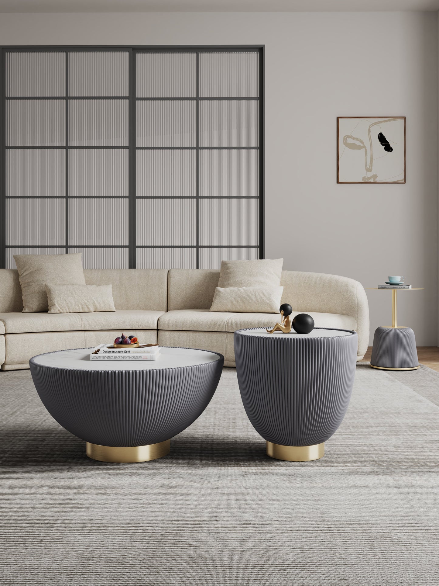 Anderson Coffee Table, End Table 1.0 and End Table 2.0 in Grey (set of 3) - Ornate Home