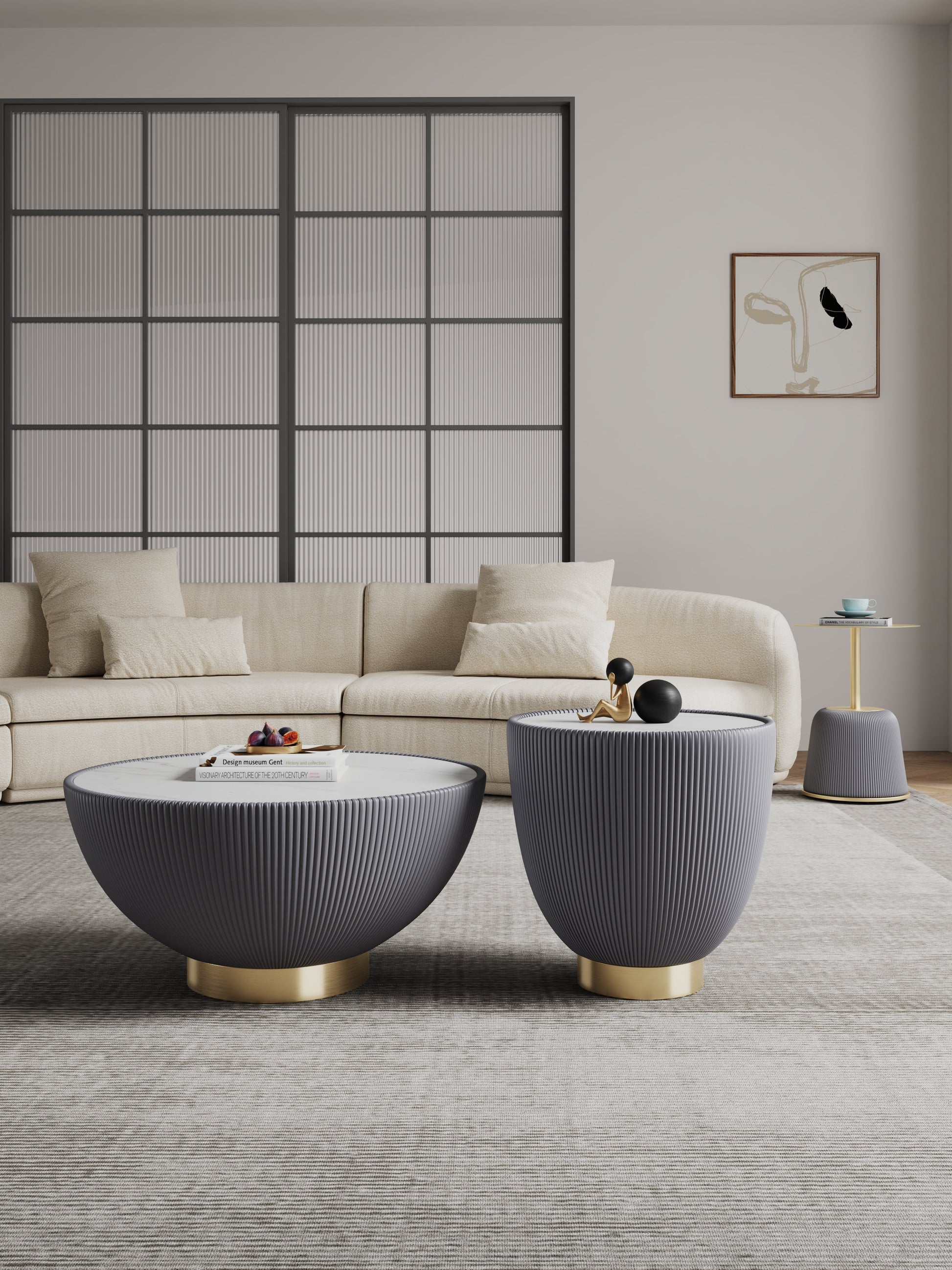 Anderson Coffee Table, End Table 1.0 and End Table 2.0 in Grey (set of 3) - Ornate Home