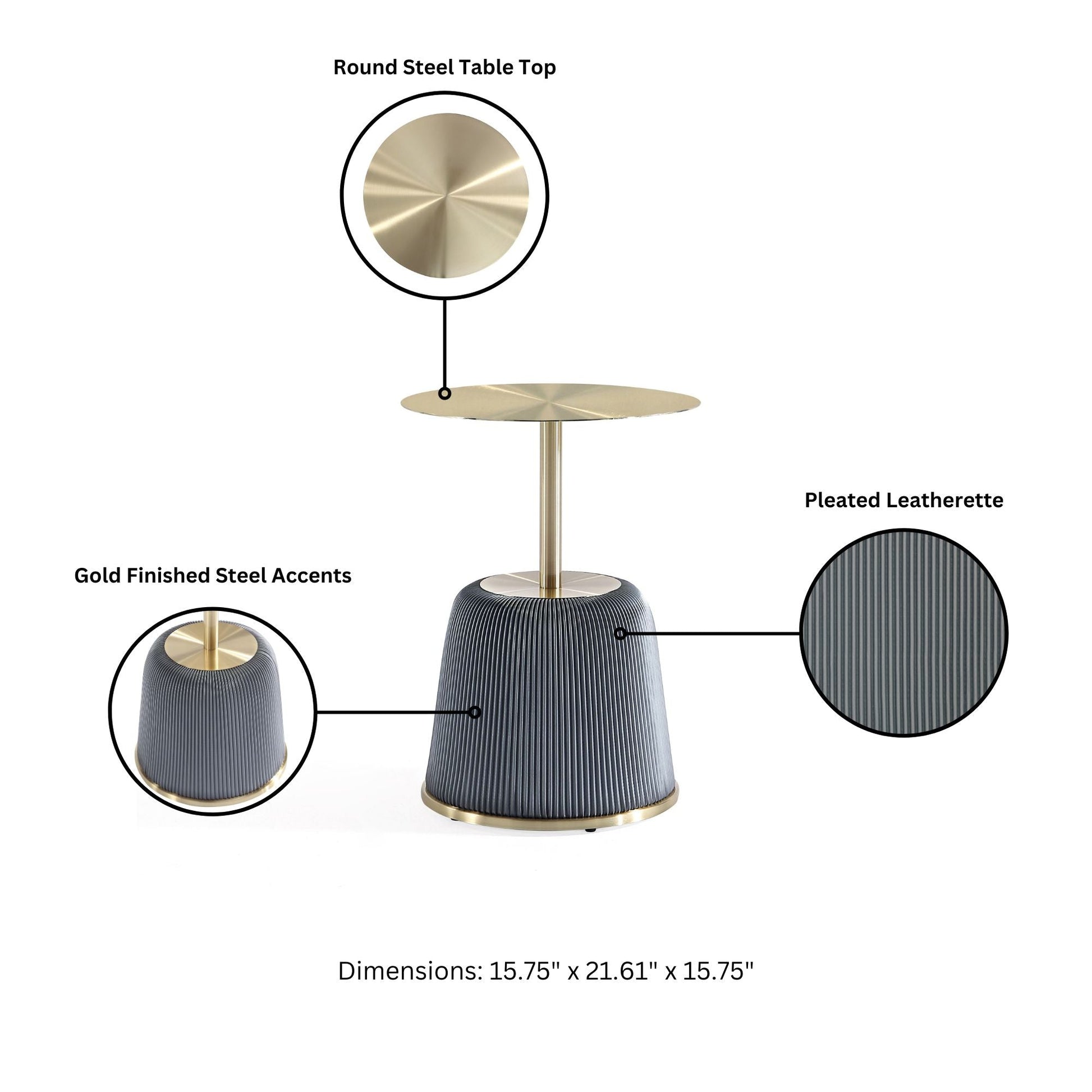 Anderson End Table 1.0 and End Table 2.0 in Cream and Grey (set of 2) - Ornate Home