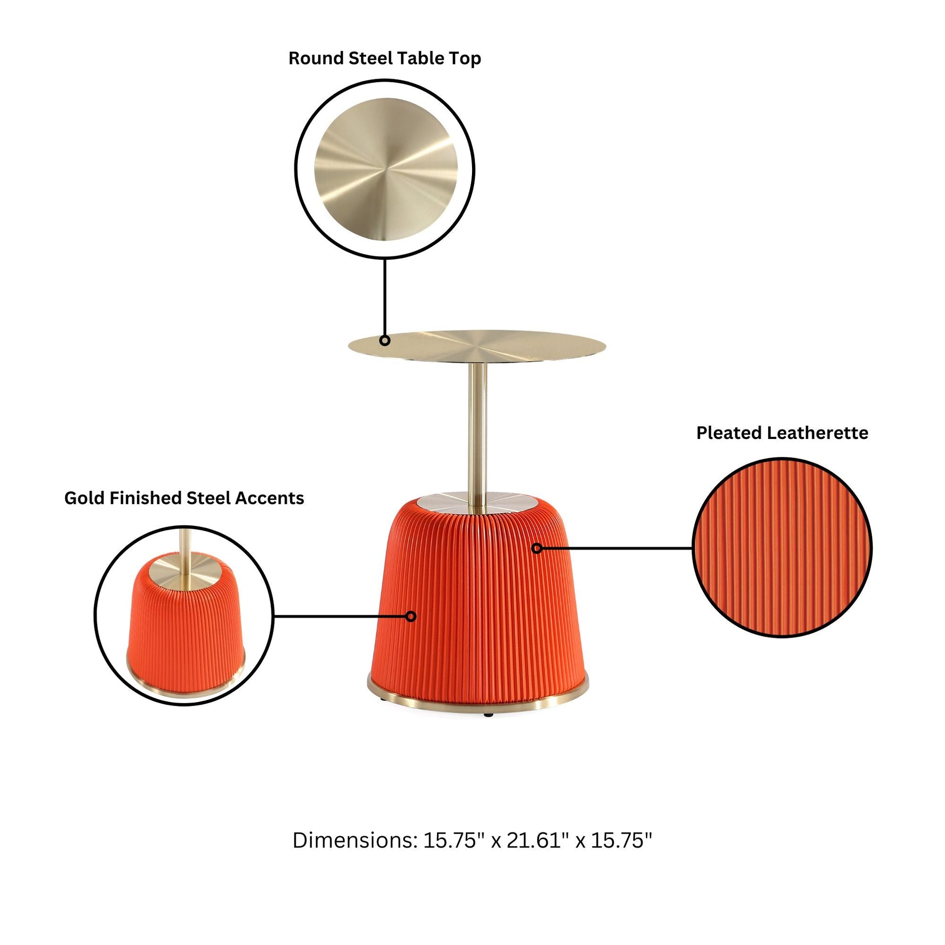 Anderson End Table 1.0 and End Table 2.0 in Orange (set of 2) - Ornate Home