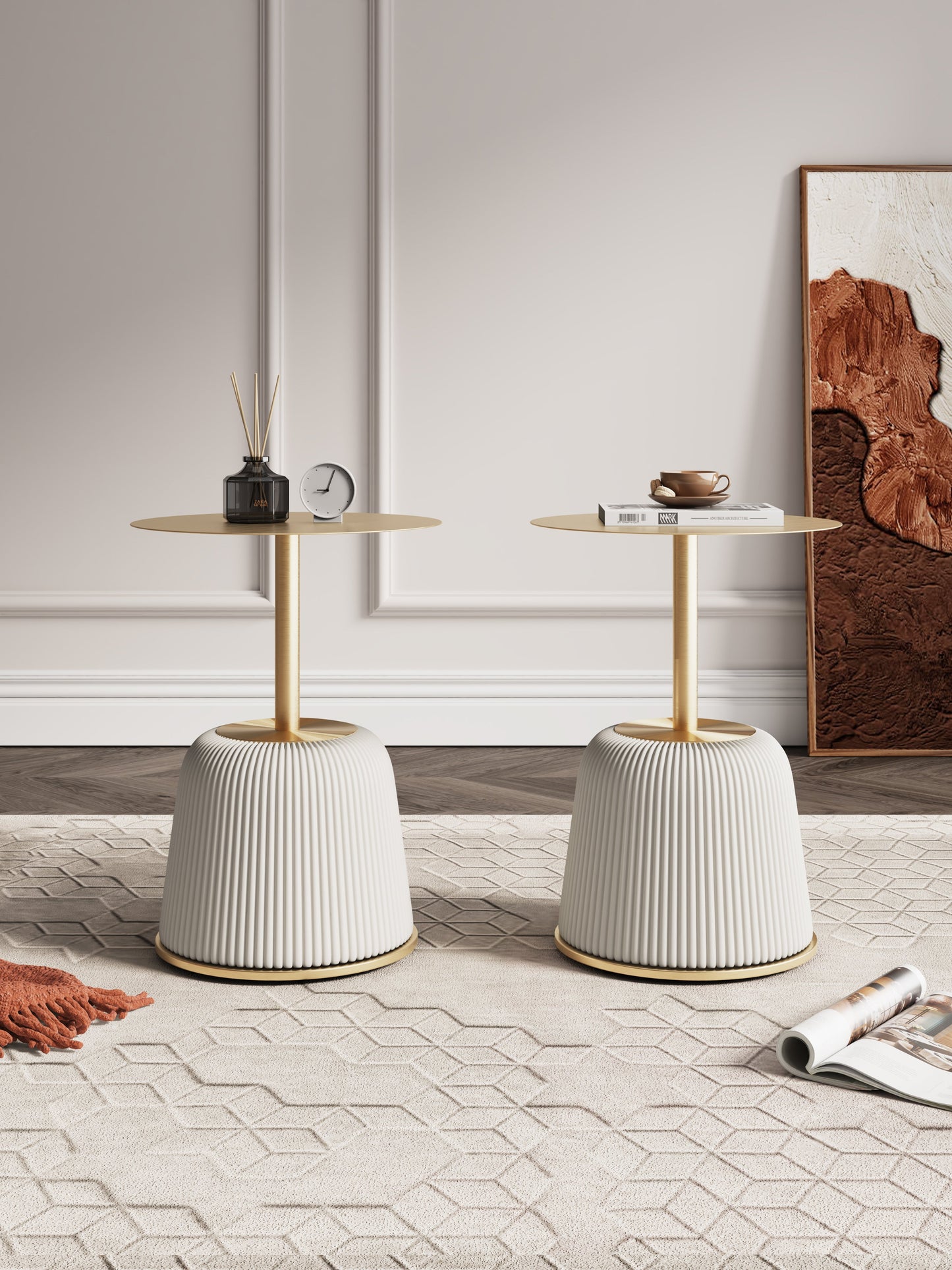 Anderson End Table 1.0 in Cream (set of 2) - Ornate Home