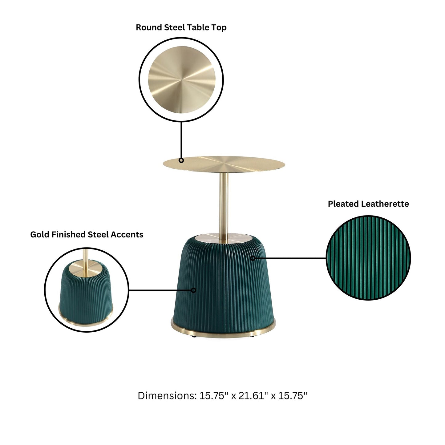 Anderson End Table 1.0 in Green (Set of 2) - Ornate Home