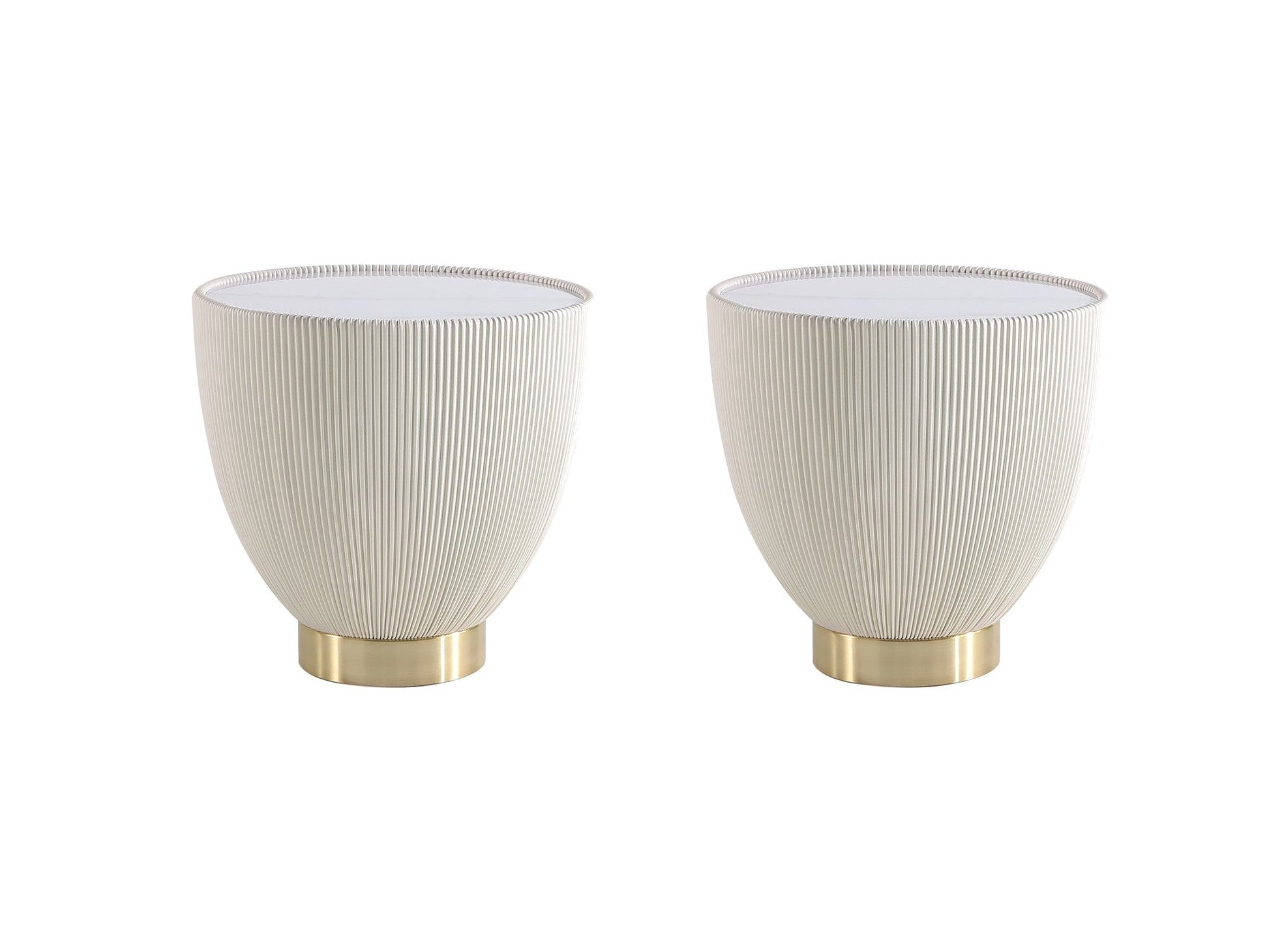 Anderson End Table 2.0 in Cream (Set of 2) - Ornate Home