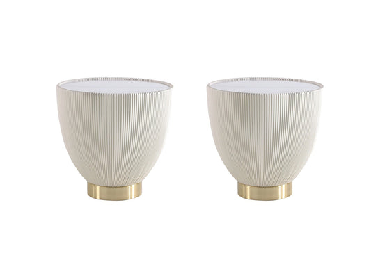 Anderson End Table 2.0 in Cream (Set of 2) - Ornate Home