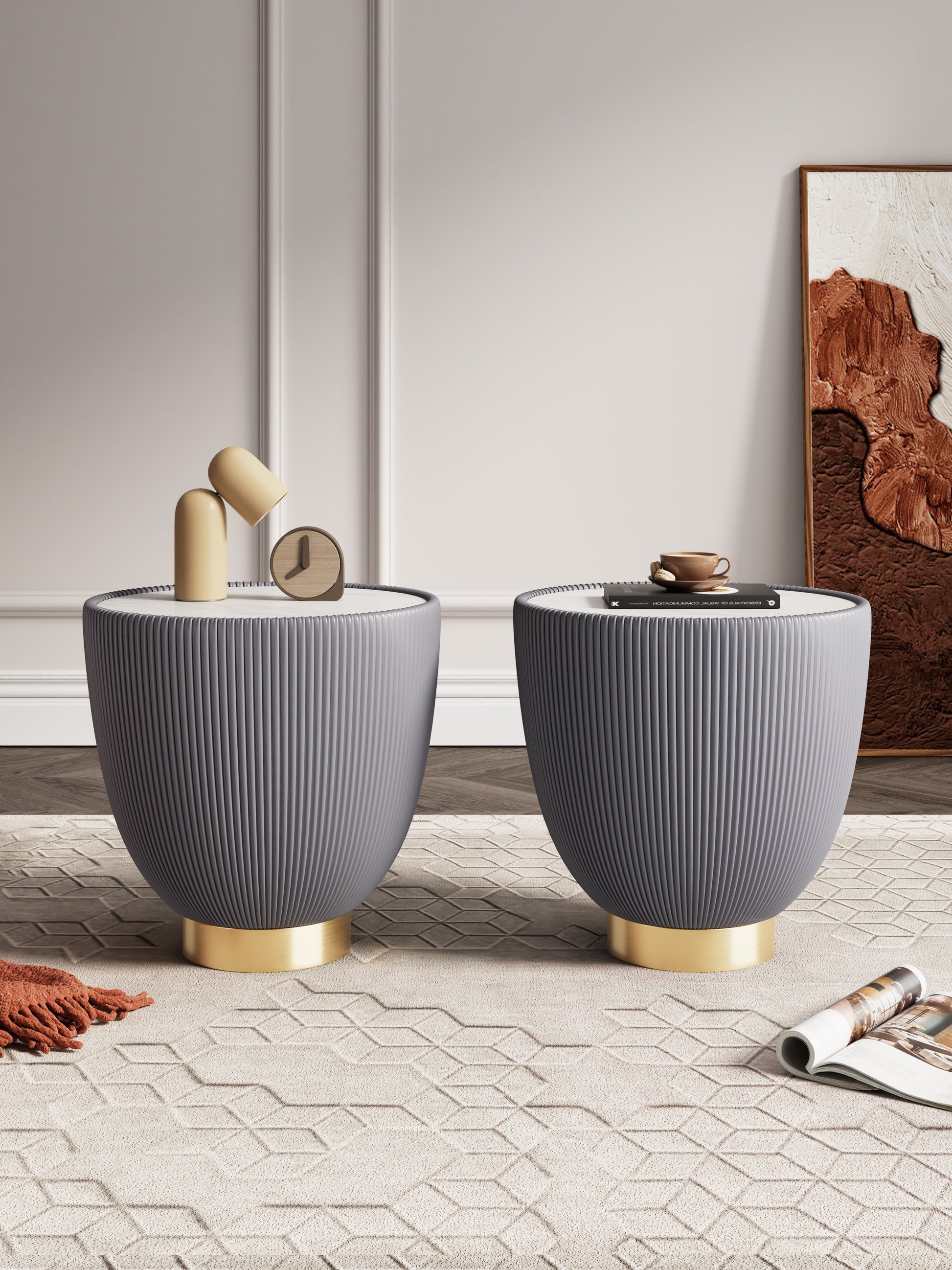 Anderson End Table 2.0 in Grey (Set of 2) - Ornate Home
