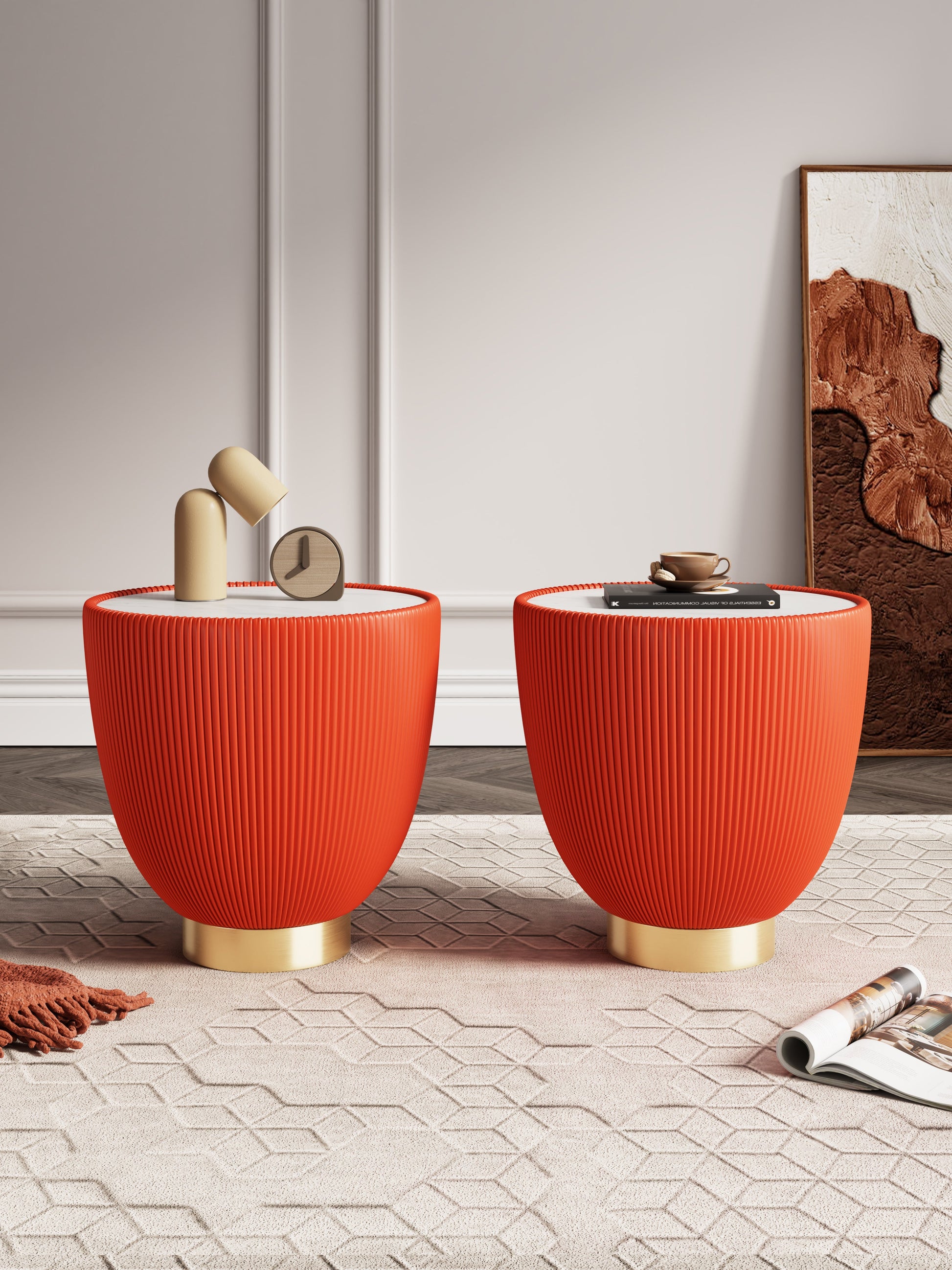 Anderson End Table 2.0 in Orange (Set of 2) - Ornate Home