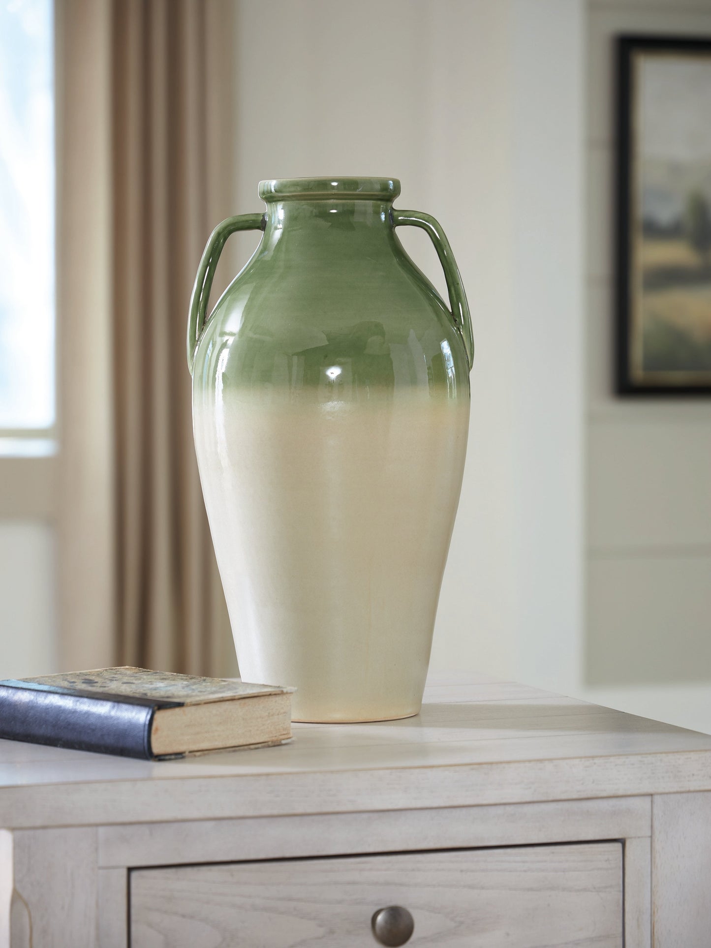 Andorbury Green/Beige Vase- Viva Furn