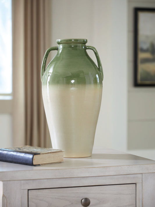 Andorbury Green/Beige Vase- Viva Furn