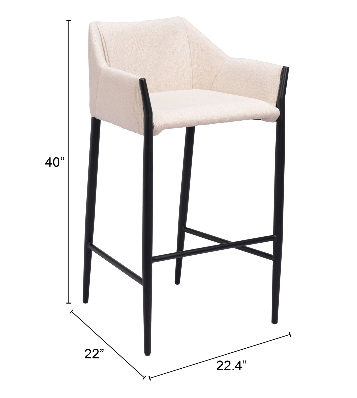 Andover Beige Barstool - Ornate Home