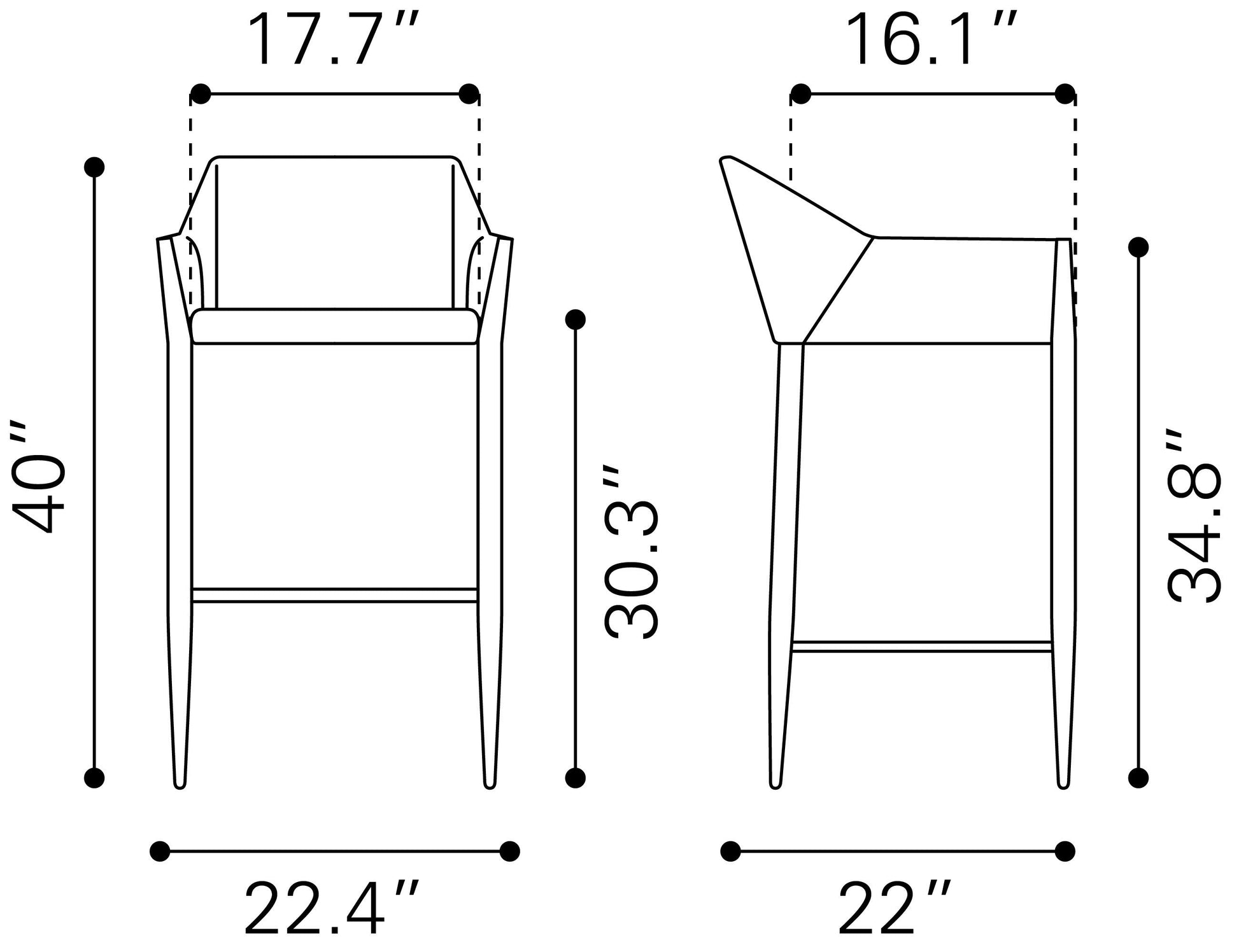 Andover Slate Gray Barstool - Ornate Home