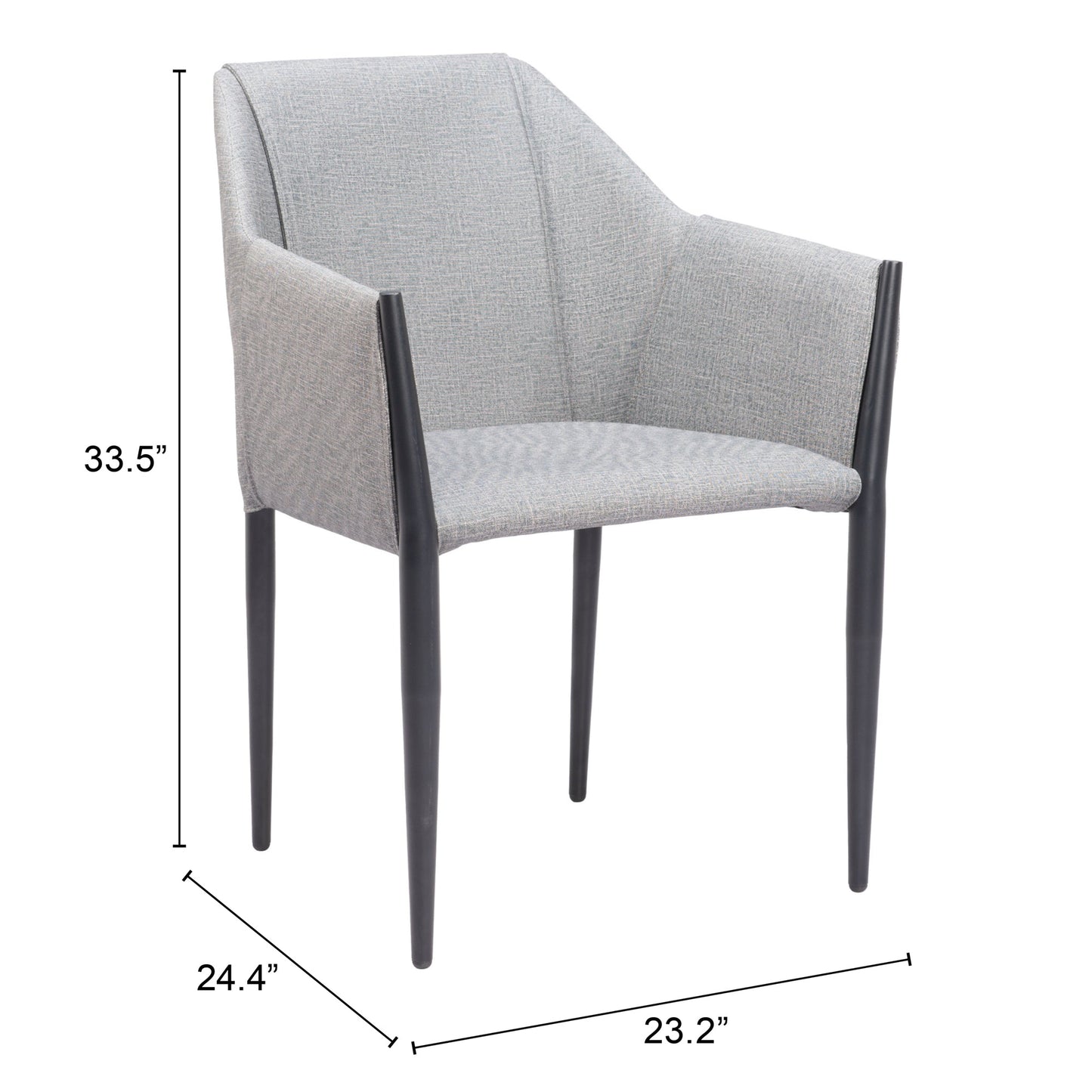 Andover Slate Gray Dining Chair (Set of 2) - Ornate Home