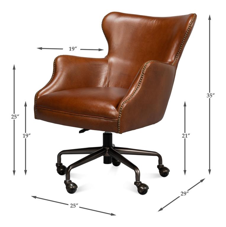 Andrew Jackson Brown Desk Chair - Ornate Home