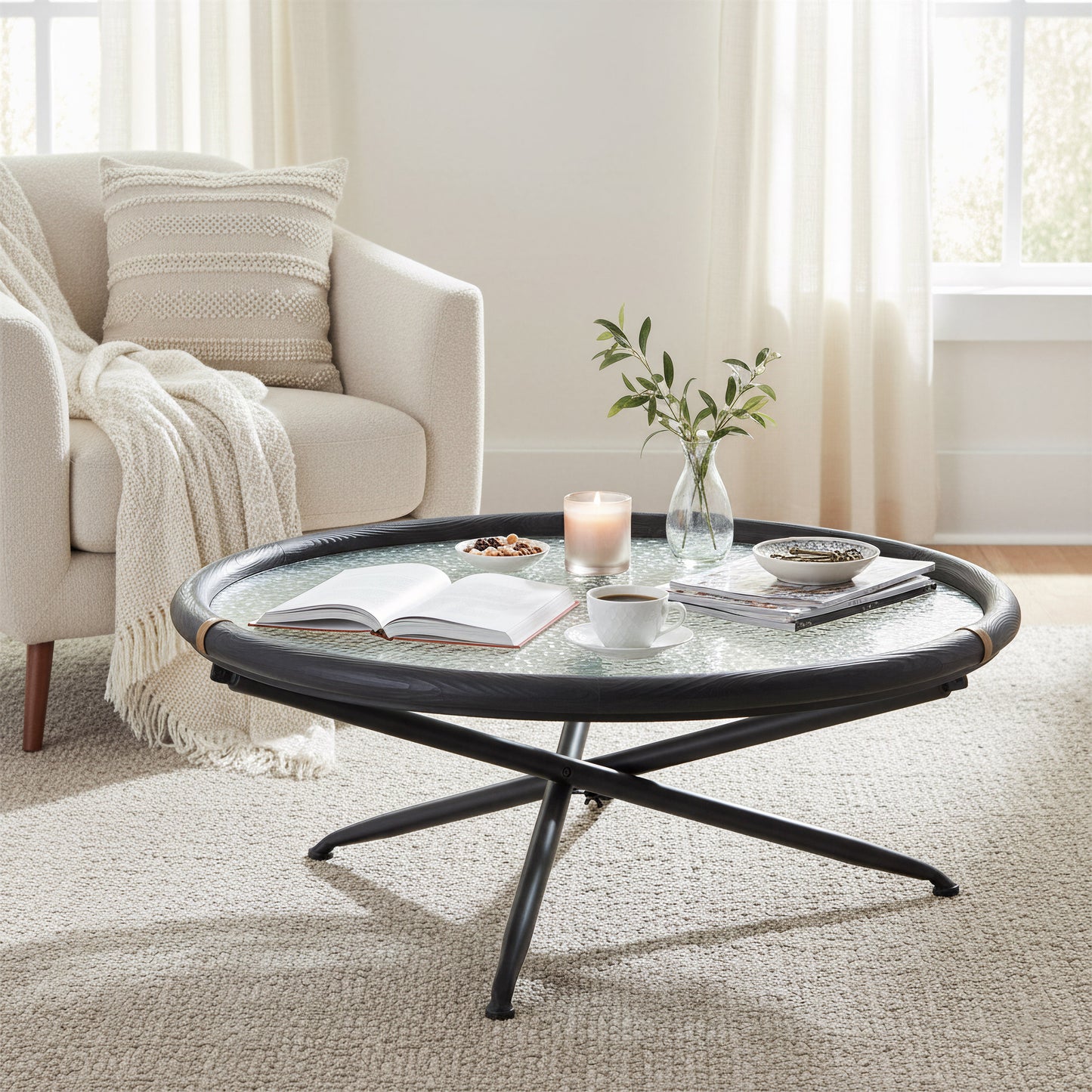 Aneis Black Coffee Table - Ornate Home