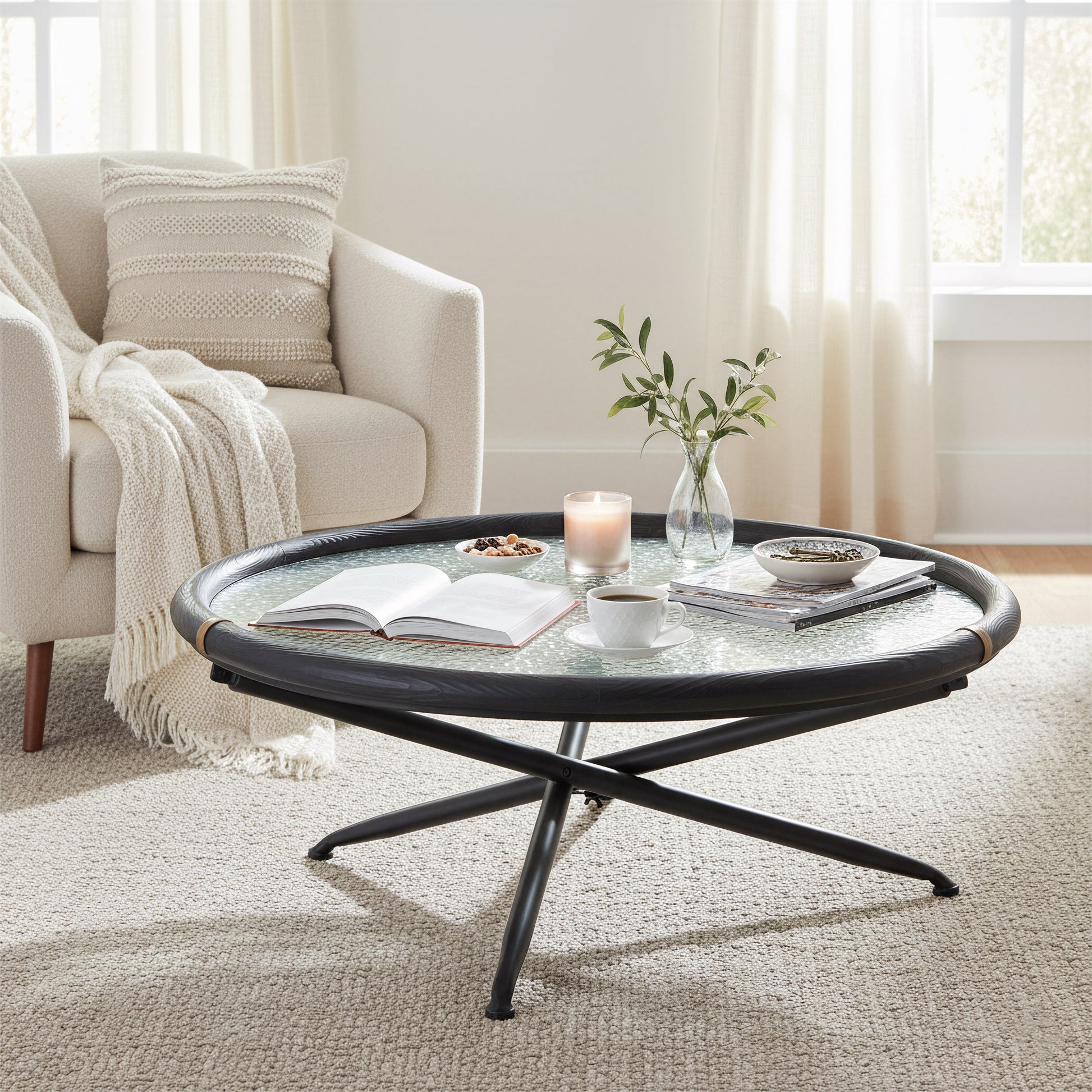 Aneis Black Coffee Table - Ornate Home