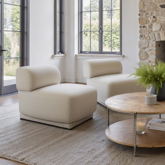 Anese Multigrain Beige Accent Chair - Ornate Home