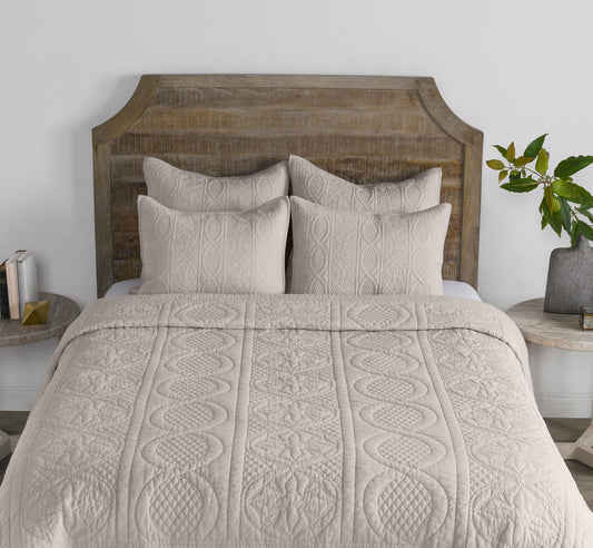 Anessa Taupe Quilt Collection - Ornate Home
