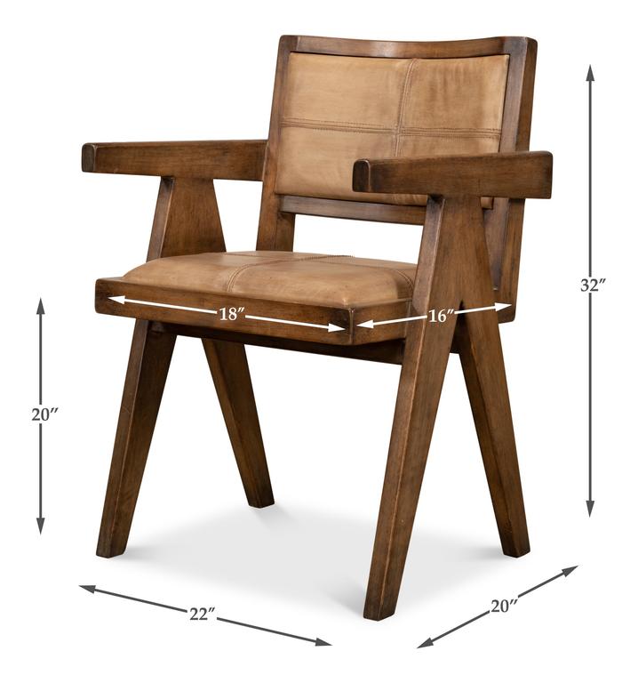 Angus Brown Chair Brown Leather - Ornate Home