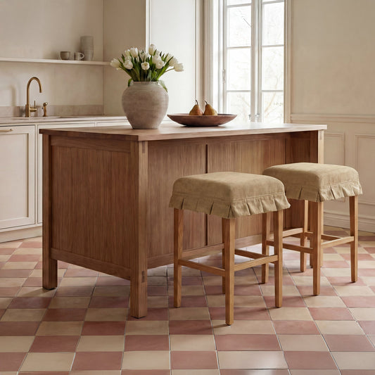 Anna Light Brown/Walnut Counter Stool - Ornate Home