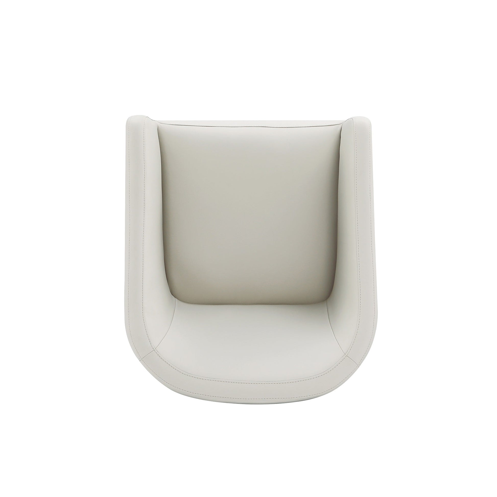 Anna Round Faux Leather Dining Armchair in Light Stone Grey - Ornate Home