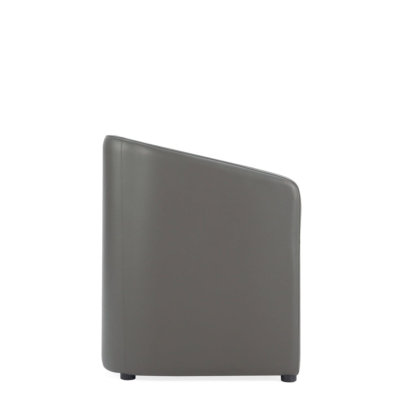 Anna Round Faux Leather Dining Armchair in Pewter - Ornate Home