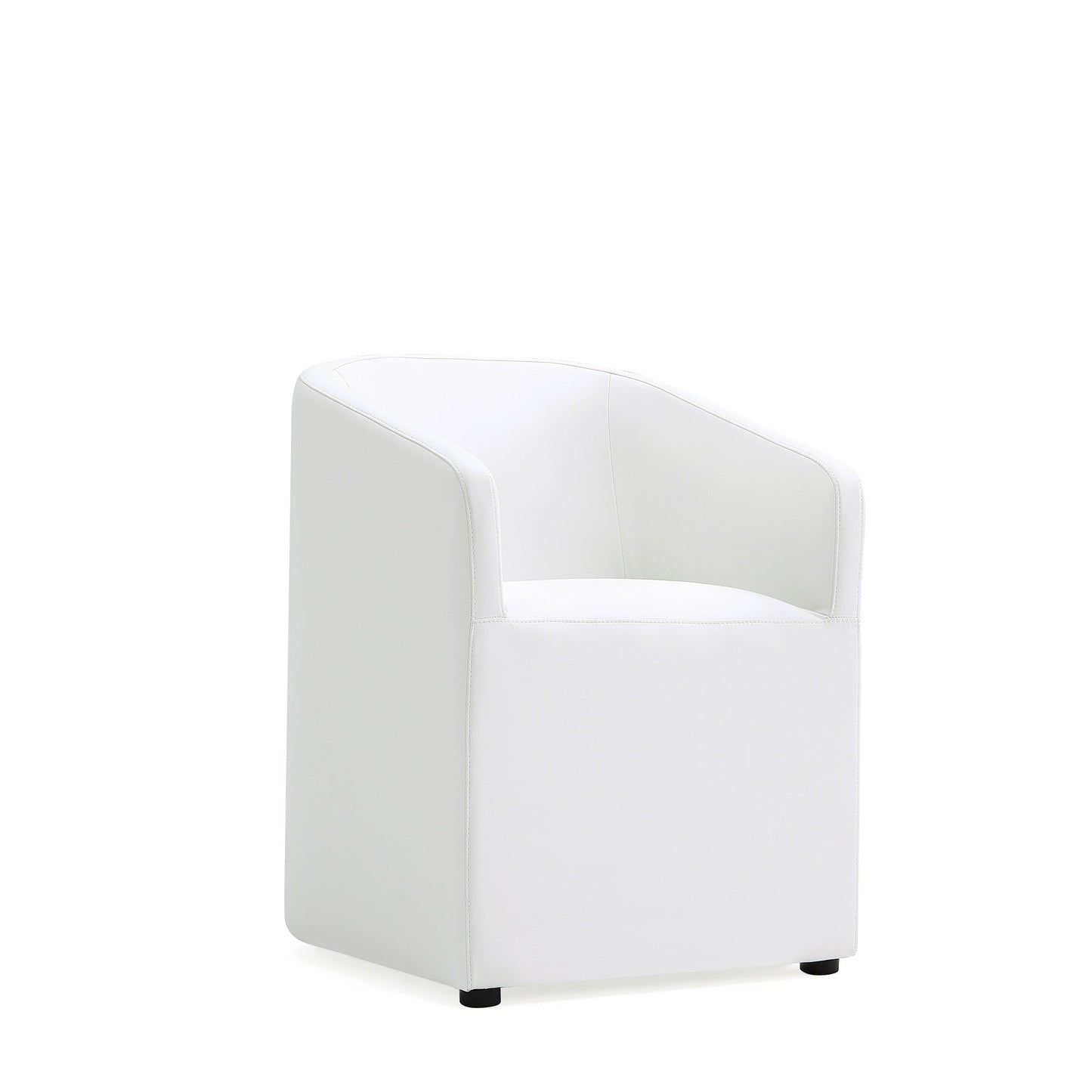 Anna Round Faux Leather Dining Chair in Cream (set of 2) - Ornate Home