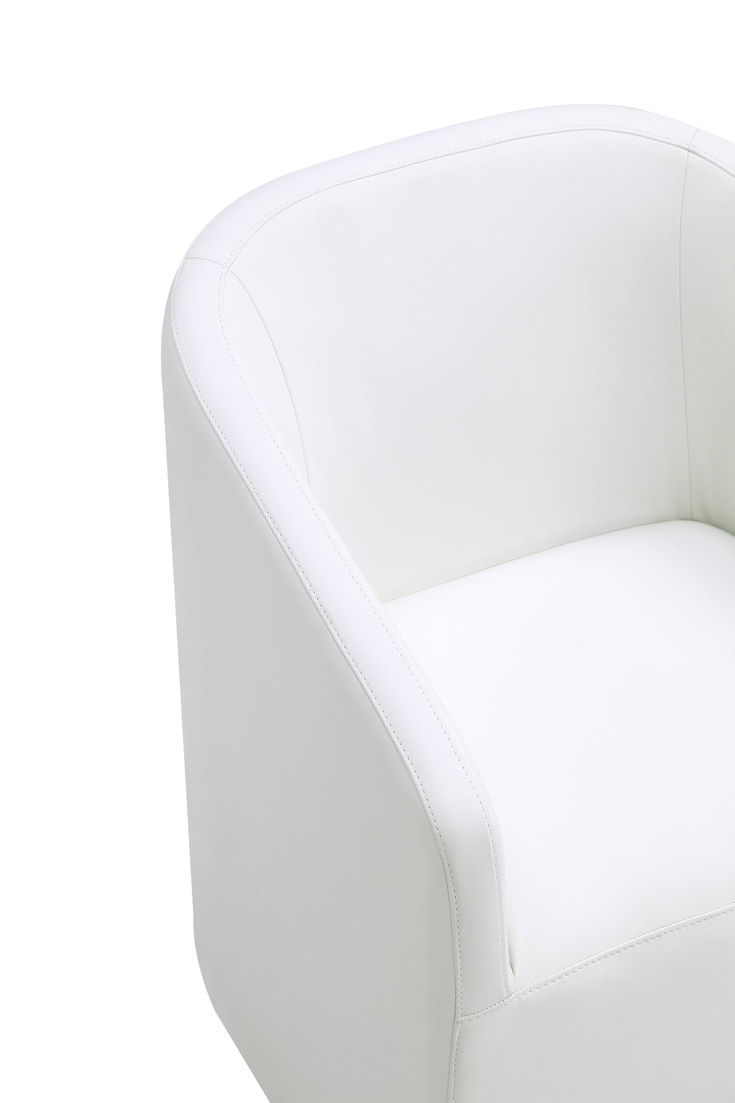 Anna Round Faux Leather Dining Chair in Cream (set of 2) - Ornate Home