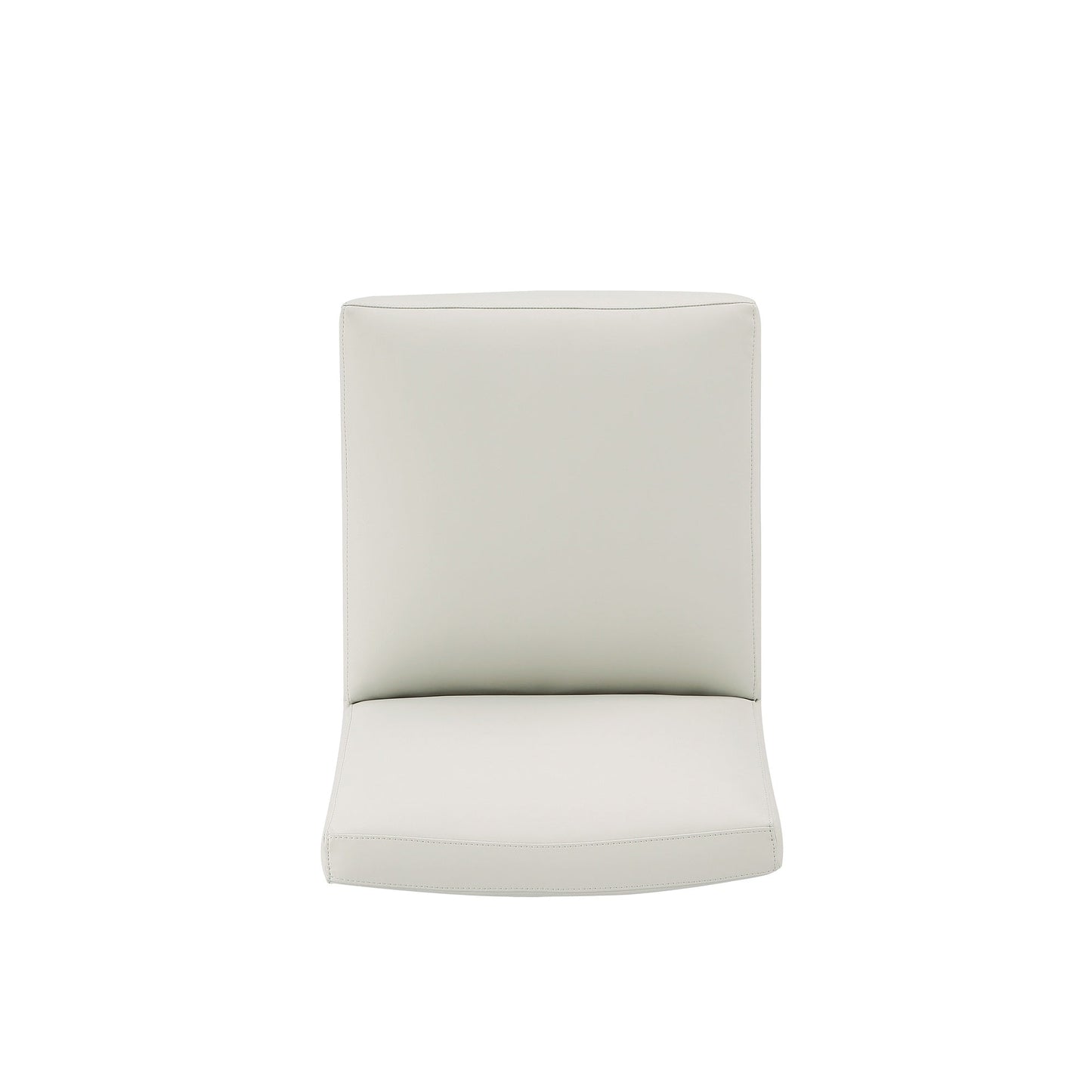 Anna Square Faux Leather Armless Dining Chair in Light Stone Grey (set of 2) - Ornate Home