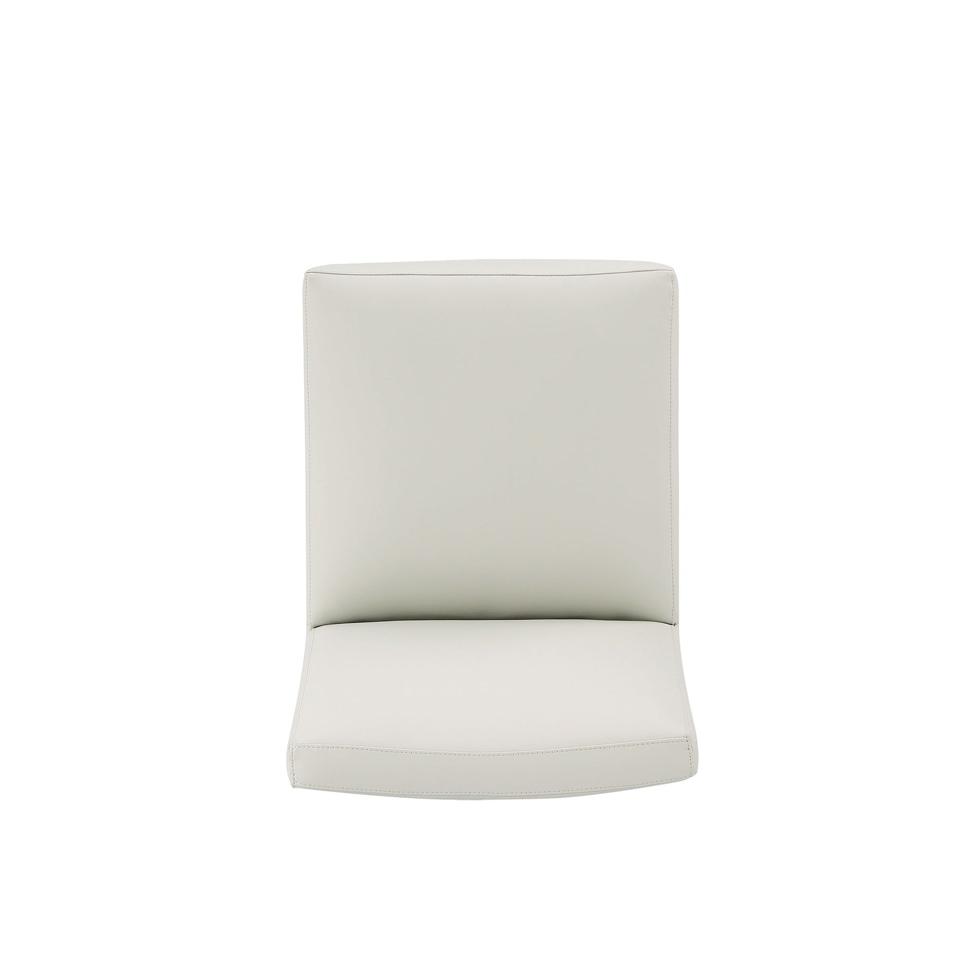 Anna Square Faux Leather Armless Dining Chair in Light Stone Grey (set of 2) - Ornate Home