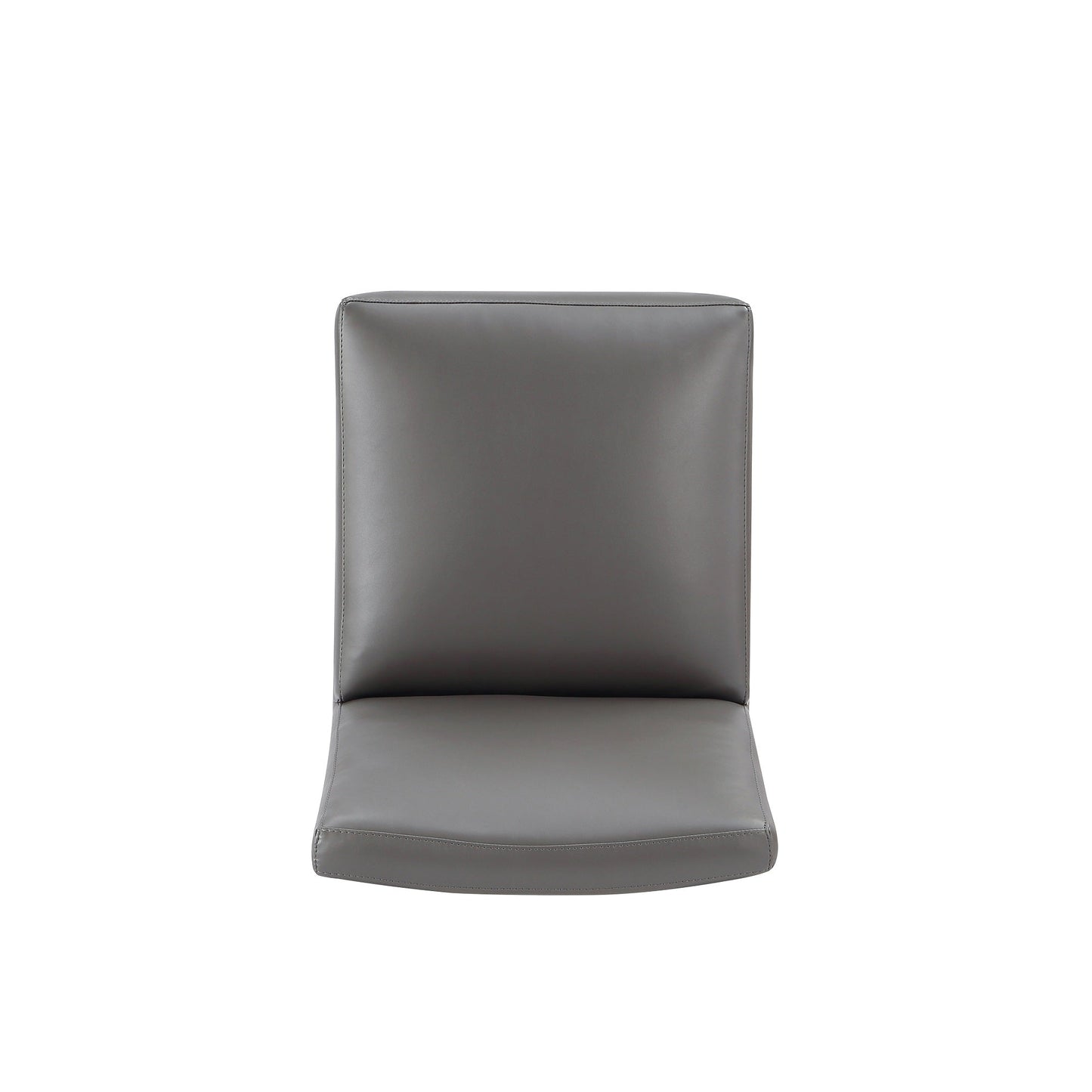 Anna Square Faux Leather Armless Dining Chair in Pewter (set of 2) - Ornate Home