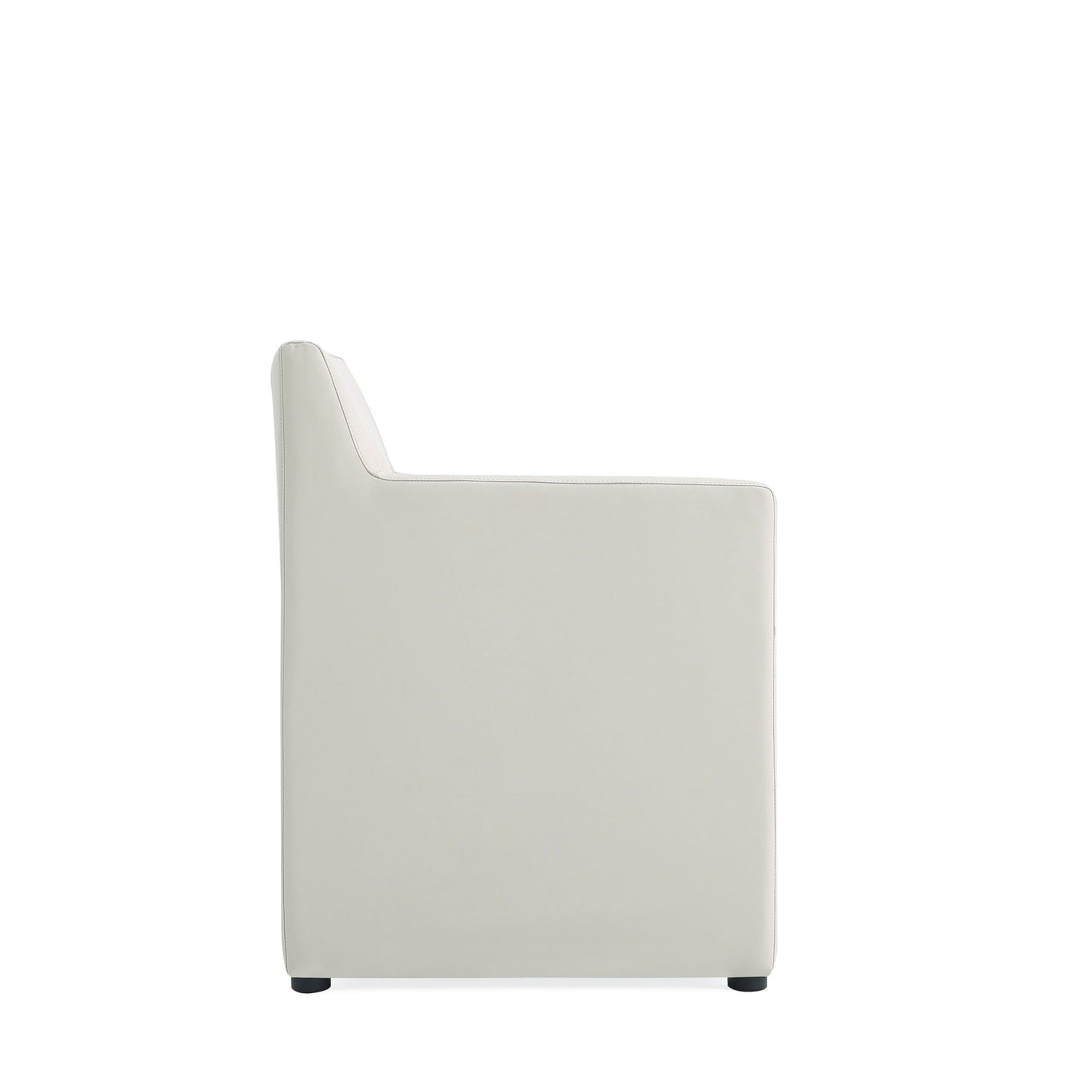 Anna Square Faux Leather Dining Arm Chair in Light Stone Grey (set of 2) - Ornate Home
