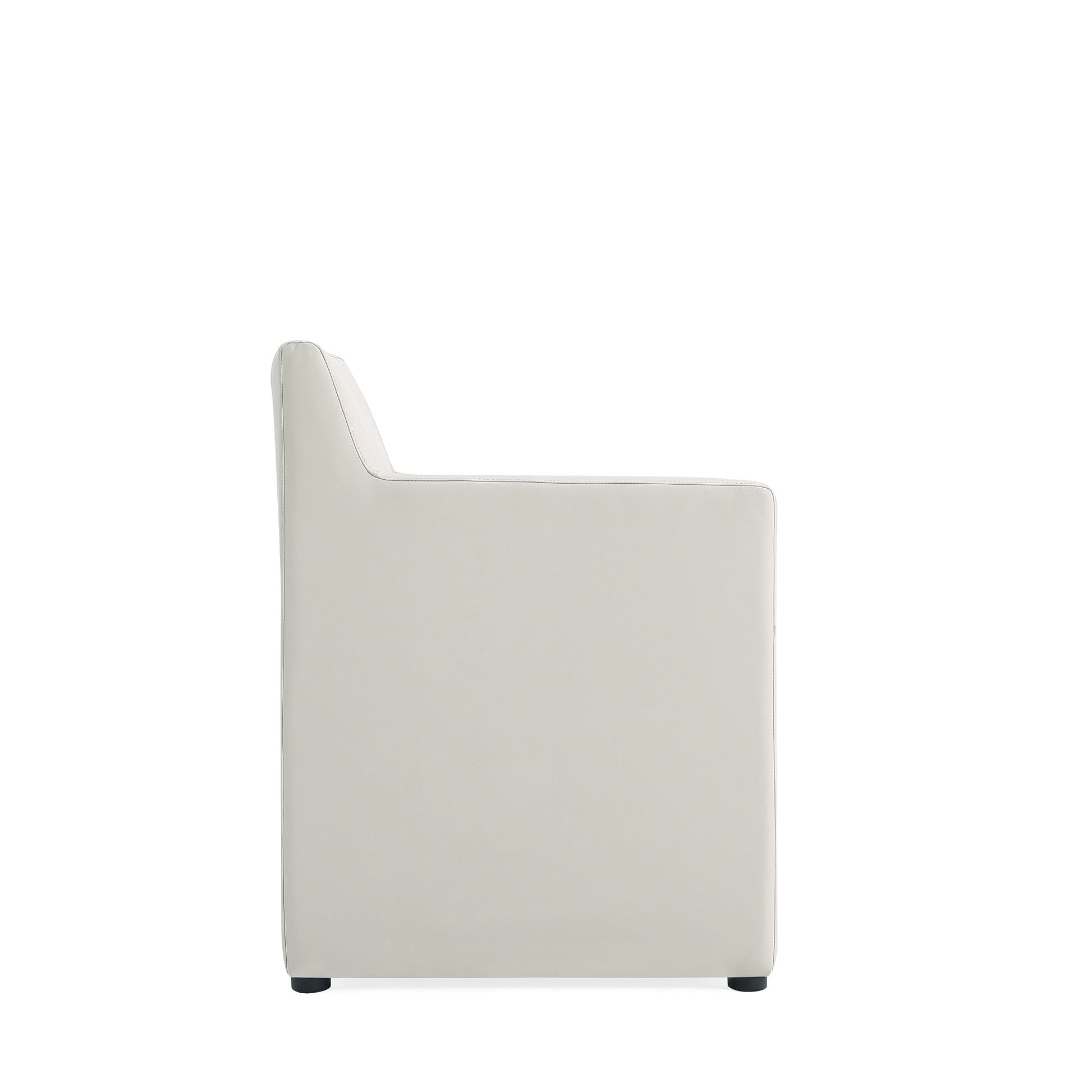 Anna Square Faux Leather Dining Arm Chair in Light Stone Grey (set of 2) - Ornate Home