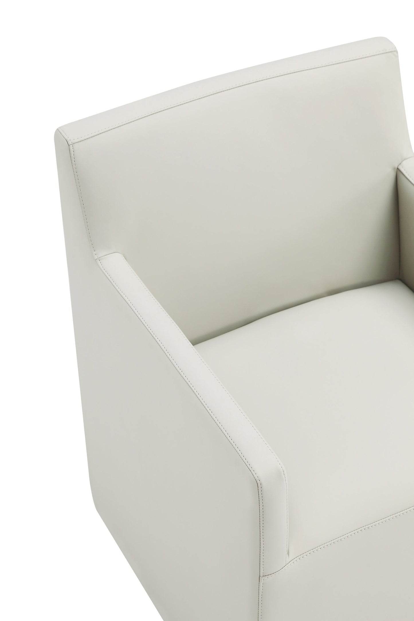 Anna Square Faux Leather Dining Arm Chair in Light Stone Grey (set of 2) - Ornate Home